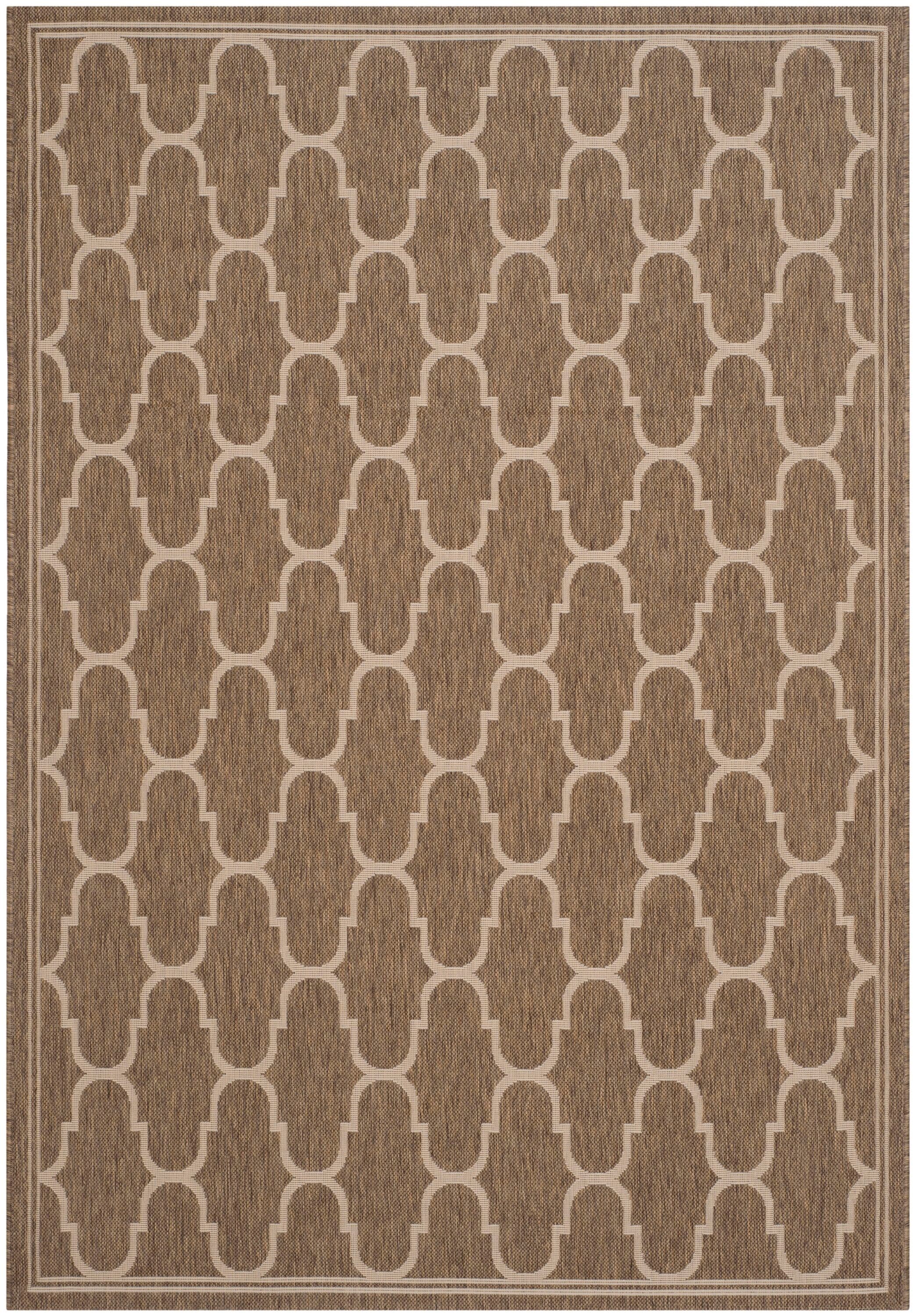 Safavieh CY6016-242-4 Courtyard Luccet 4 x 6 (ft) Loomed Polypropylene Brown/Beige Rectangular Indoor/Outdoor Geometric Coastal Area rug