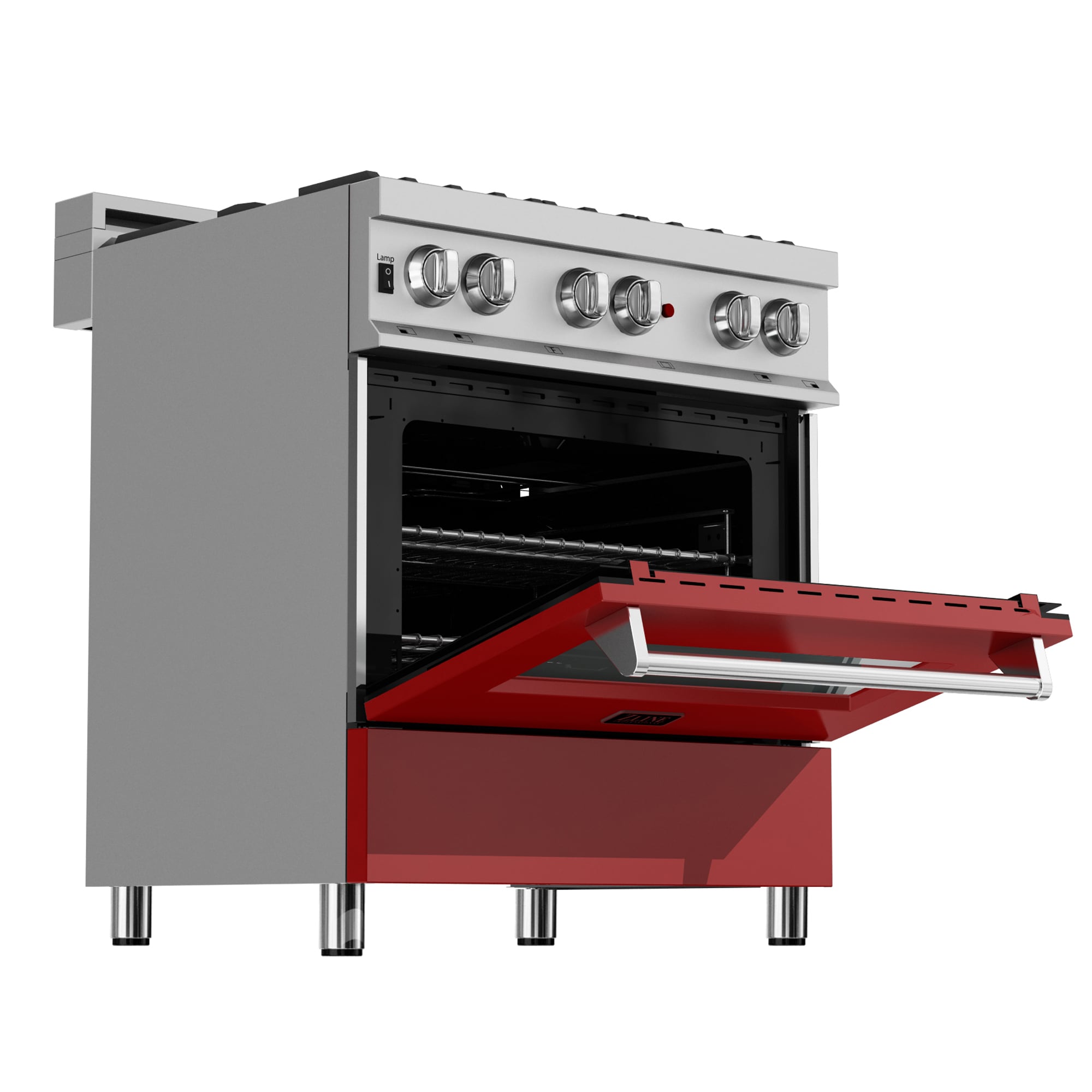 ZLINE - Professional 4 Cu. ft. Freestanding Dual Fuel Convection Range - Matte Red