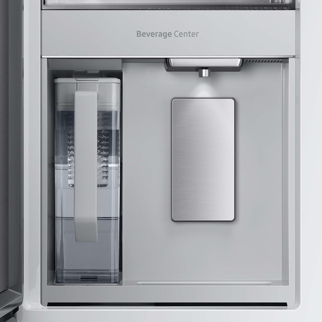 Samsung Bespoke 28.8-cu ft 4-Door Smart French Door Refrigerator with Dual  Ice Maker and Door within Door (White Glass- All Panels) ENERGY STAR in the  French Door Refrigerators department at