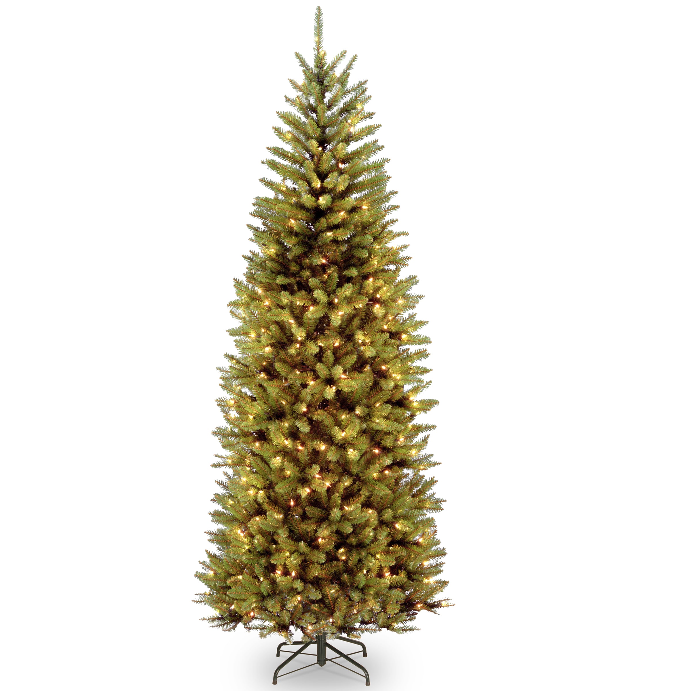 National Tree Company KW7-D52-75 7.5-Feet Kingswood fir Pre-lit Slim Artificial Christmas Tree with Color Changing LED Lights