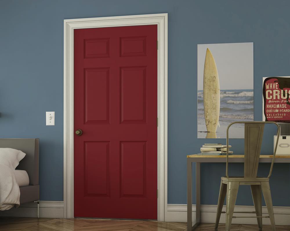 JELD-WEN Colonist 30-in x 80-in 6-panel Textured Hollow Core Primed Molded Composite Slab Door