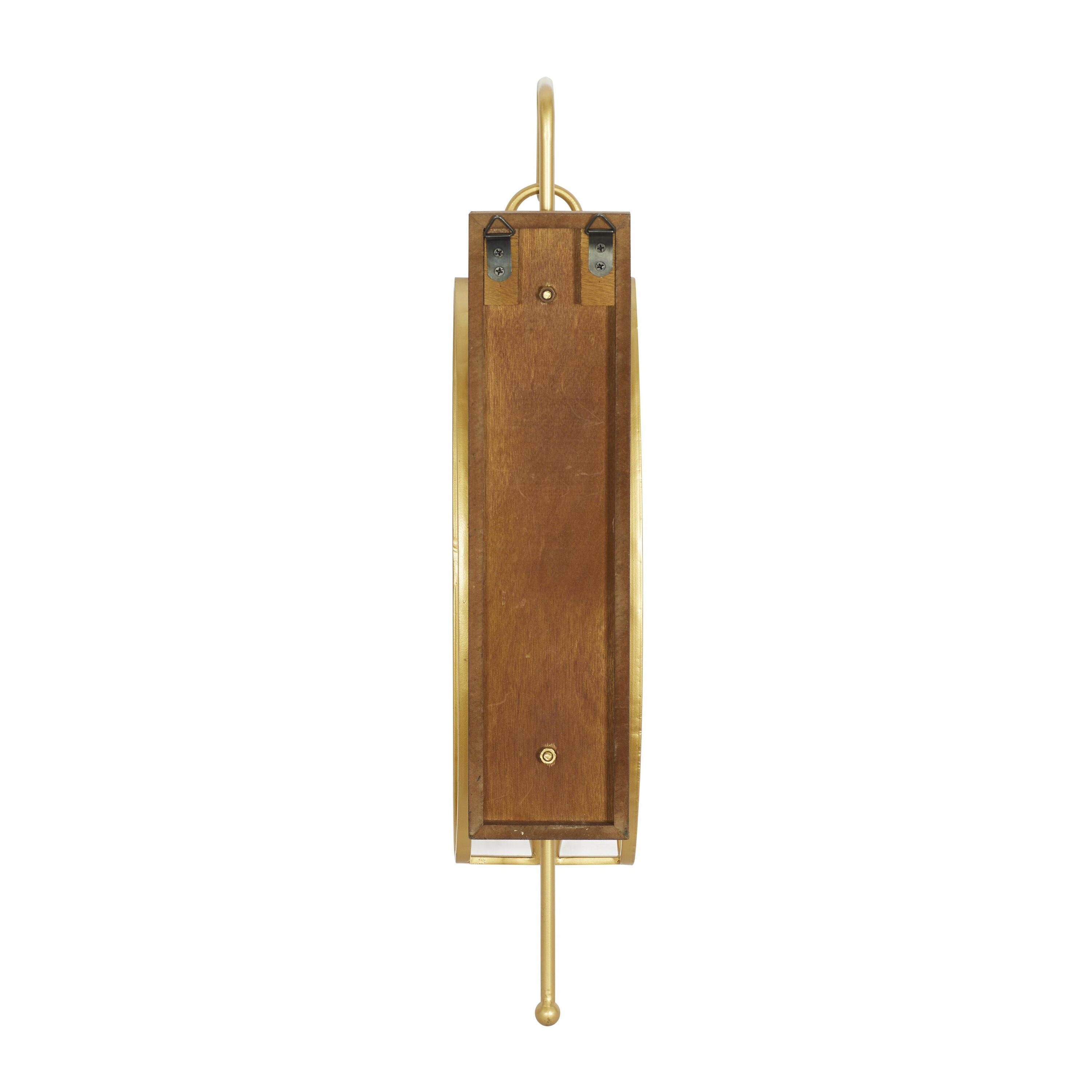 Tall Rustic Wood and Gold Metal Pillar Candle Lantern