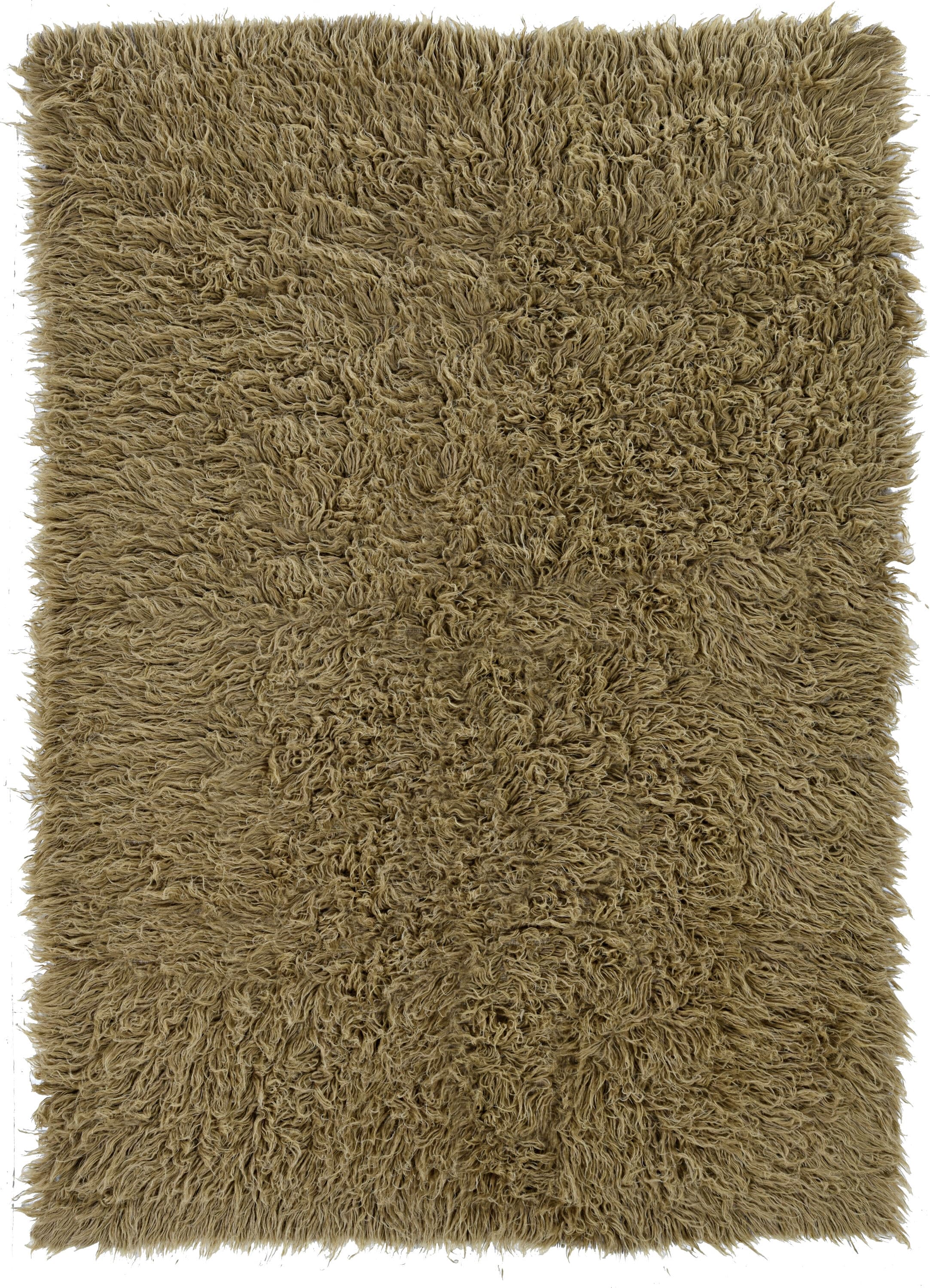 Linon FLK-3AM0135 Flokati 3 x 5 (ft) Wool Brown Wool Rectangular Indoor Area rug