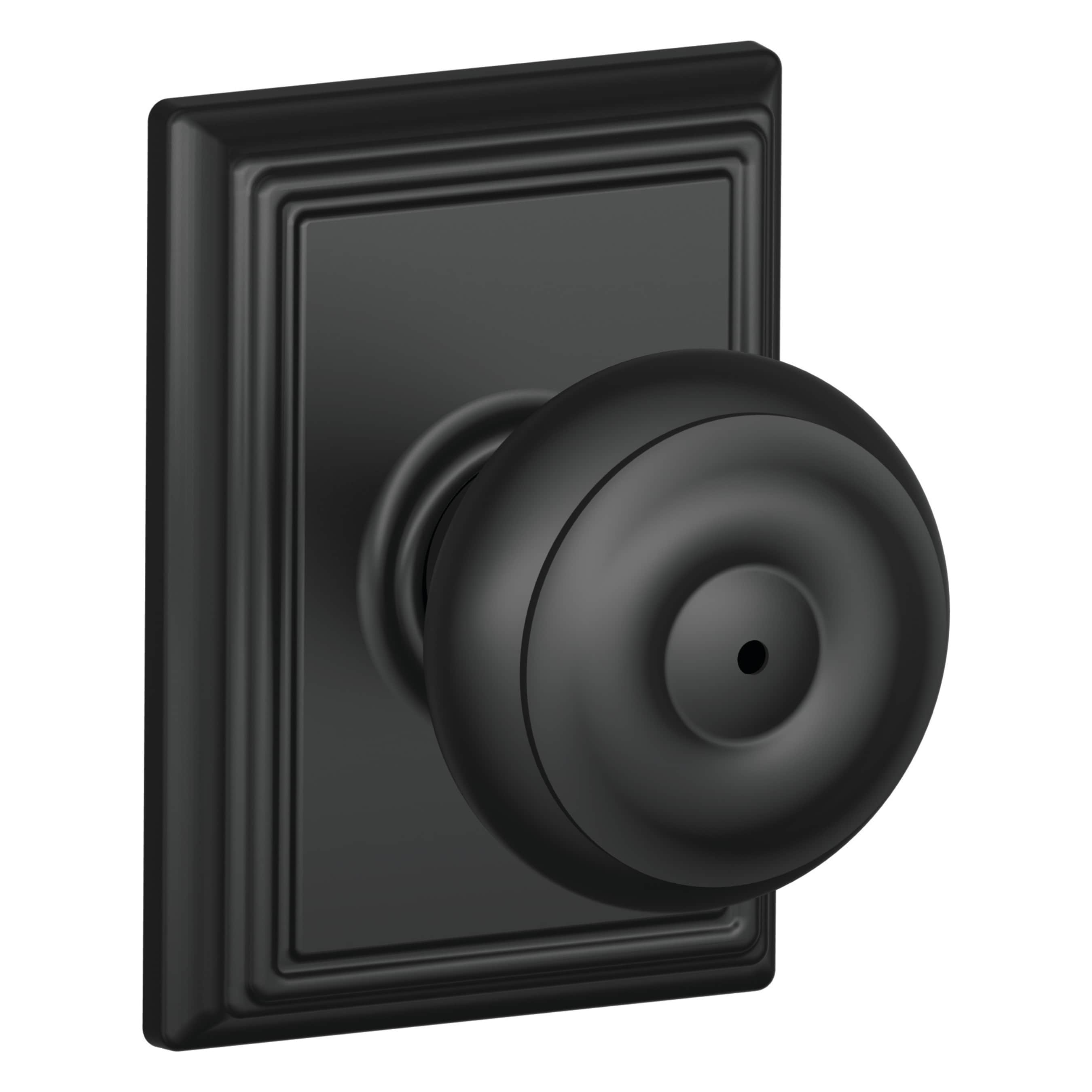 Schlage F40 GEO 622 ADD Georgian-Addison Matte Black Interior Bed/Bath Privacy door knob Single pack