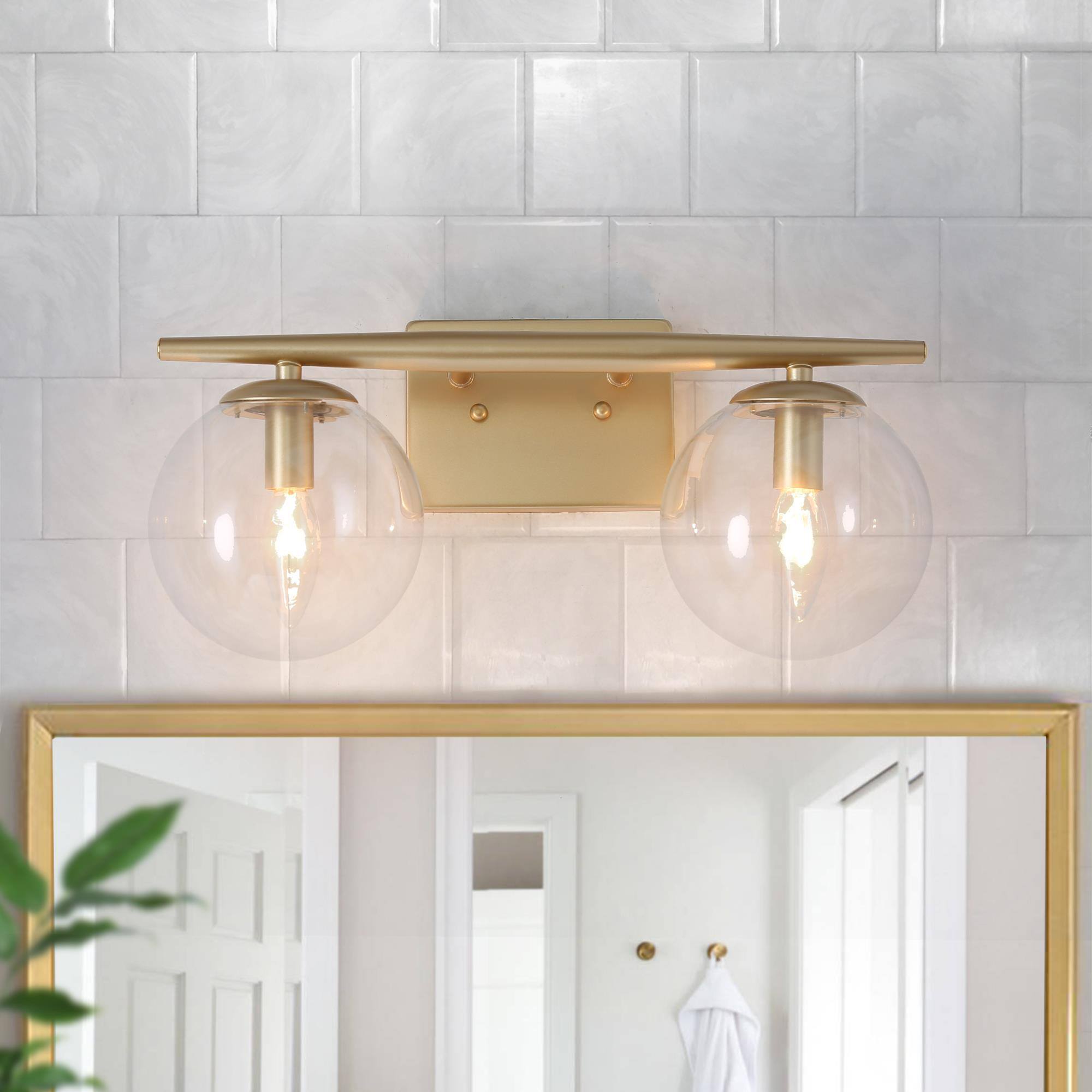 Uolfin IFU3AA-LWS24295-M7 16-in 2 -Light Matte Gold Modern/contemporary Vanity light