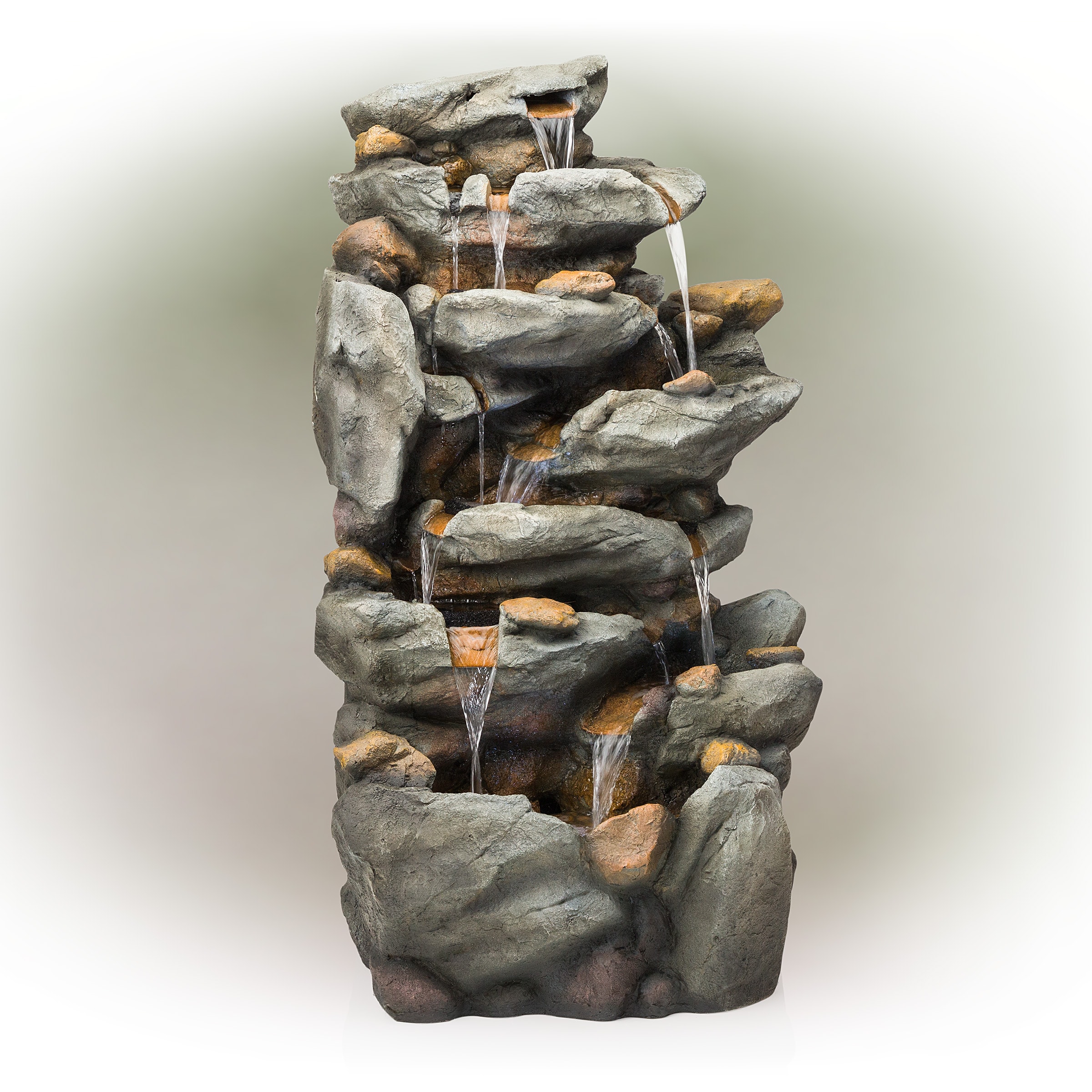Alpine Corporation TZL130 50-Inches H Resin Water Tiered Outdoor Fountain Pump Included