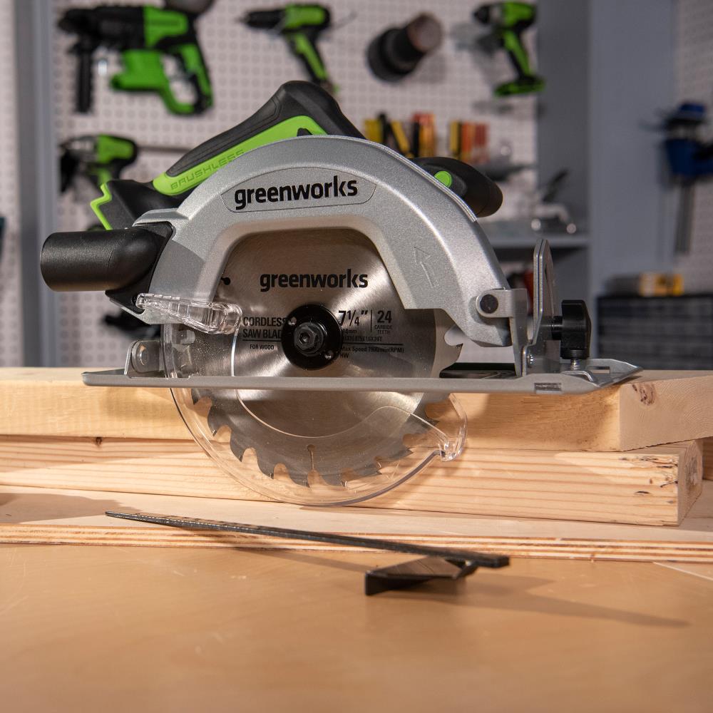 Greenworks 24 volt 7 1 4 in Cordless Circular Saw Bare Tool in