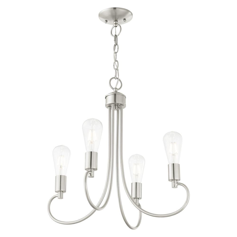 Mini Bari 4-Light Brushed Nickel Crystal Chandelier
