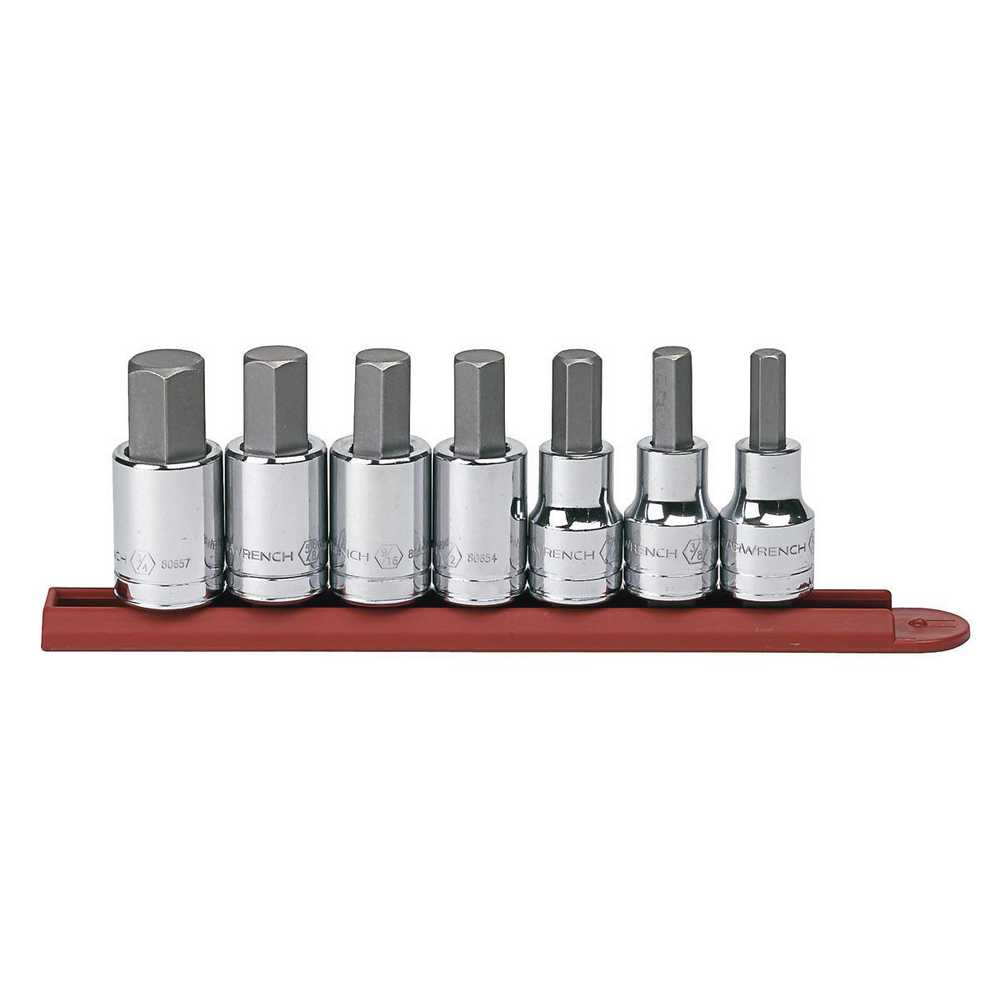 GEARWRENCH 80721 7 -Piece 1/2-in Drive Set Hex Bit Driver Socket Set