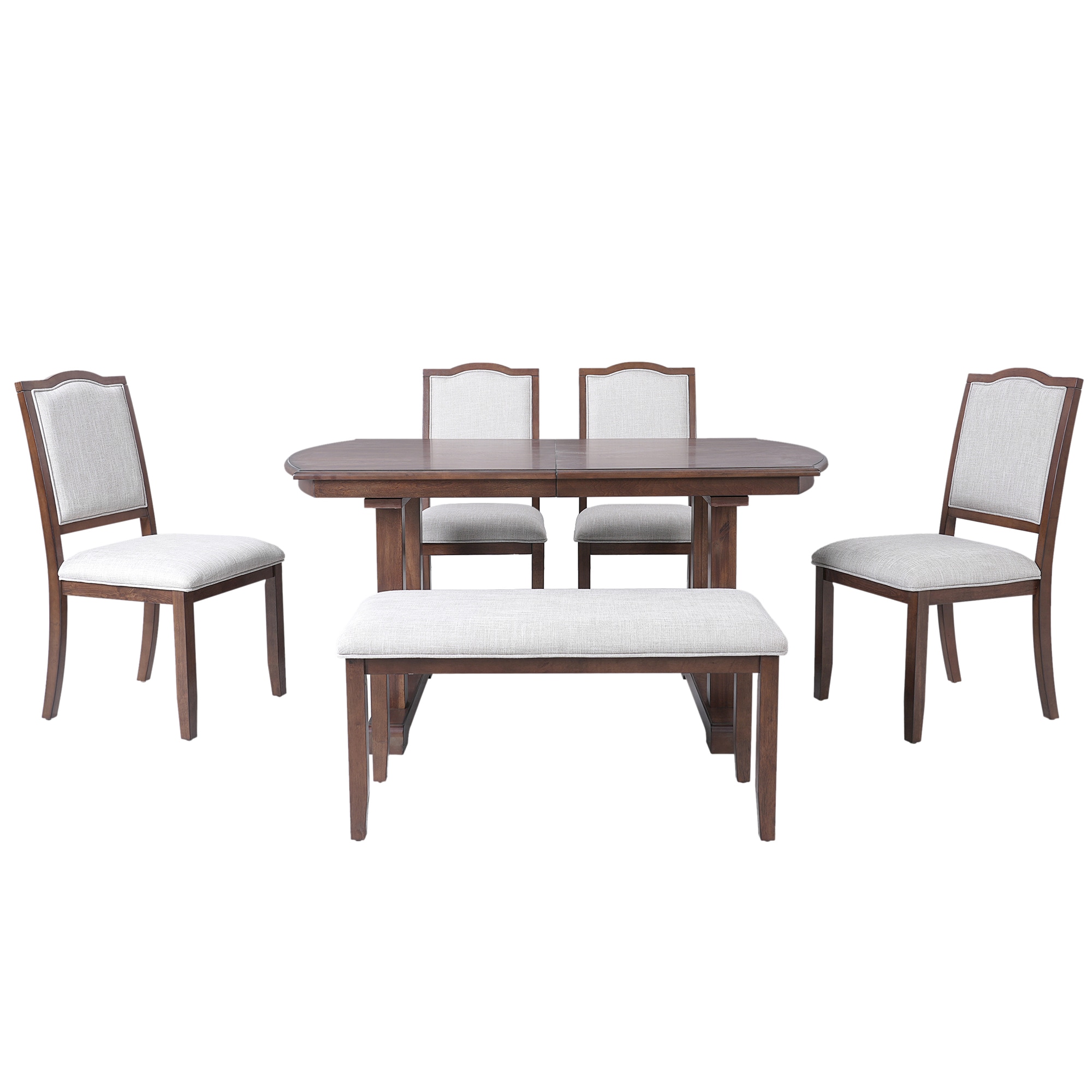 Bybafun YA0100303 Cherry Contemporary/Modern Dining Room Set with Rectangular Table ( Seats 6 )