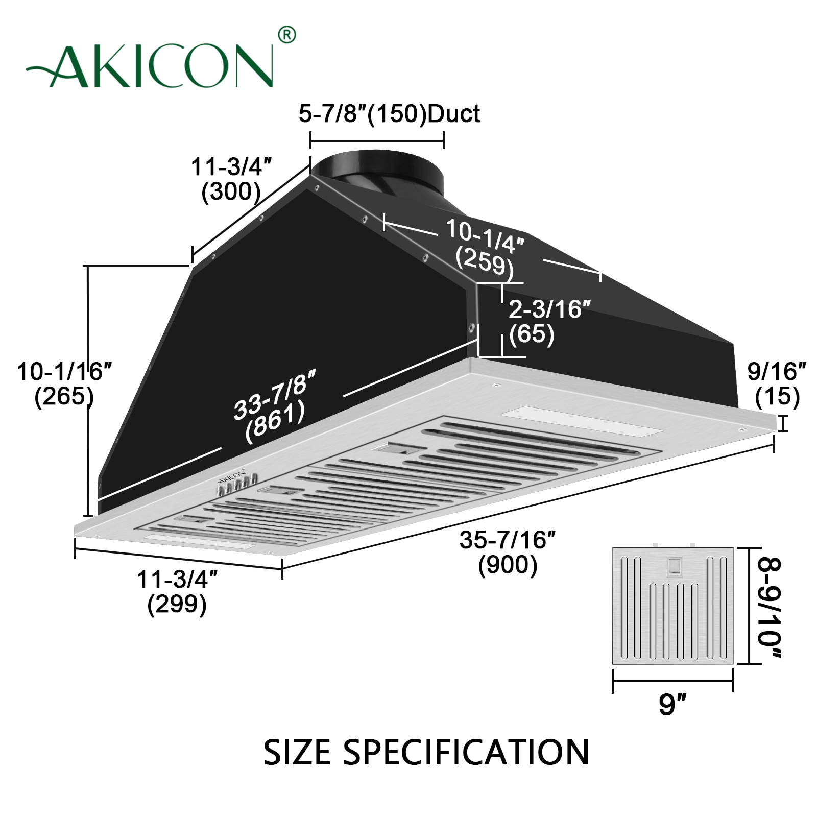 Akicon AK-HOOD 36 Undercabinet-Range-Hoods - View #5