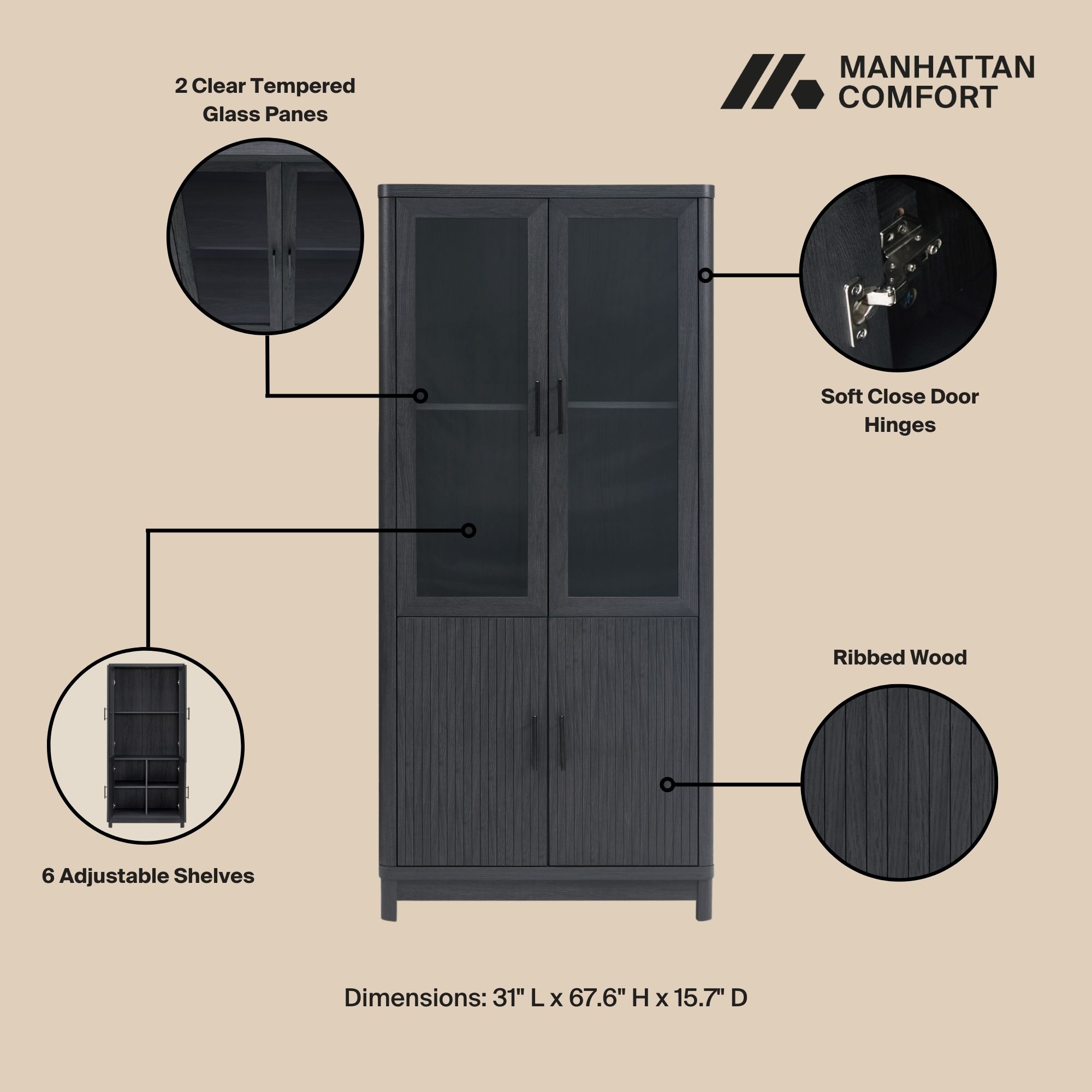 Manhattan Comfort BC001-GY bookcases - View #4