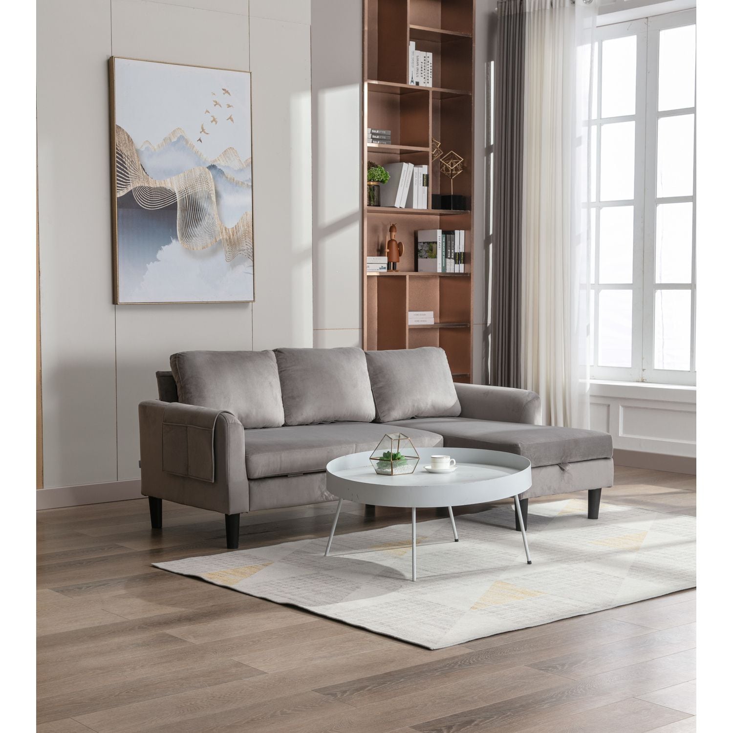 JASMODER W1568S00017 50.00-Inches Modern Gray Sofa