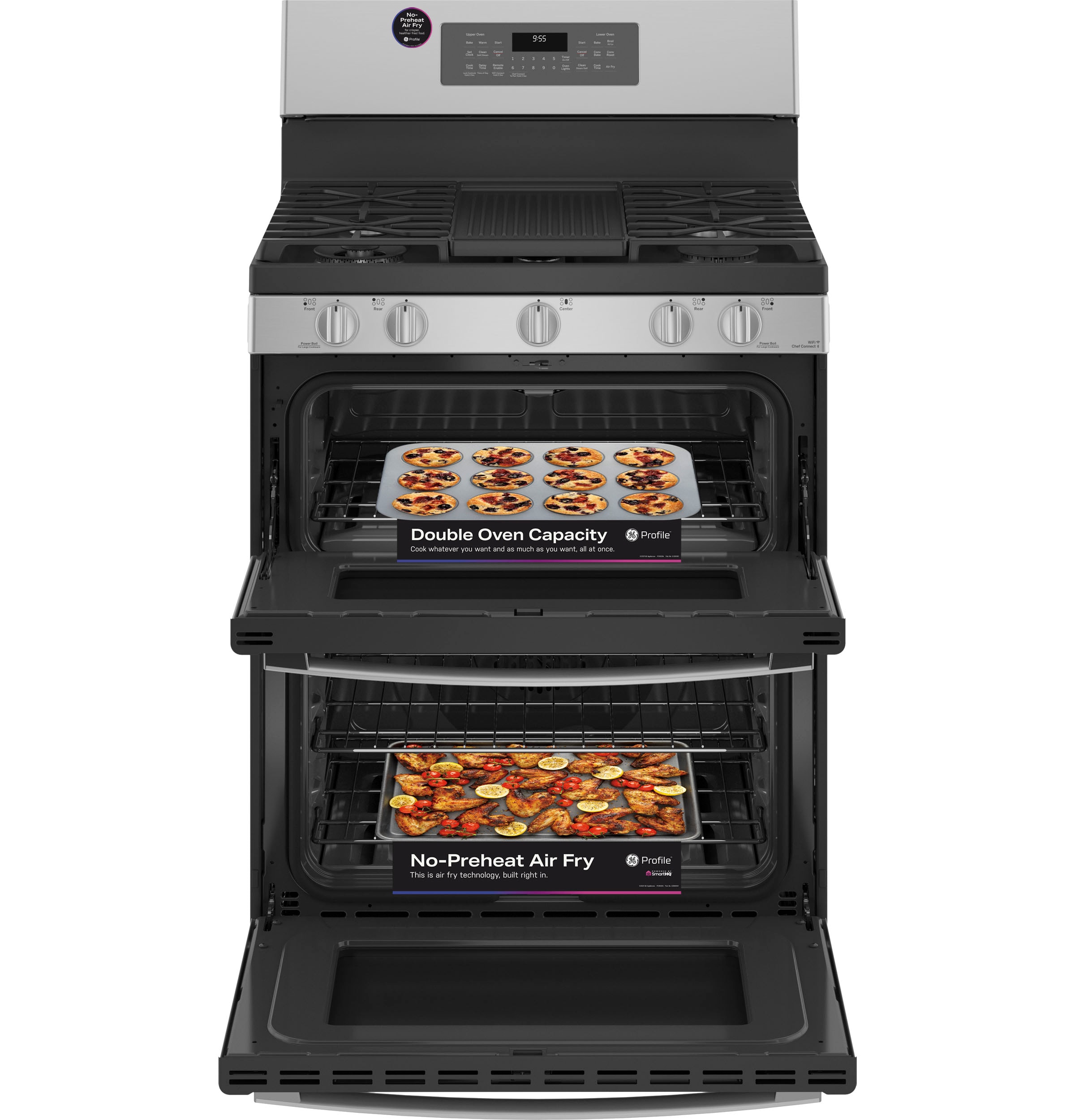 LG 6.9 cu. ft. Smart GAS Double Oven Range with Built-In Air Fry