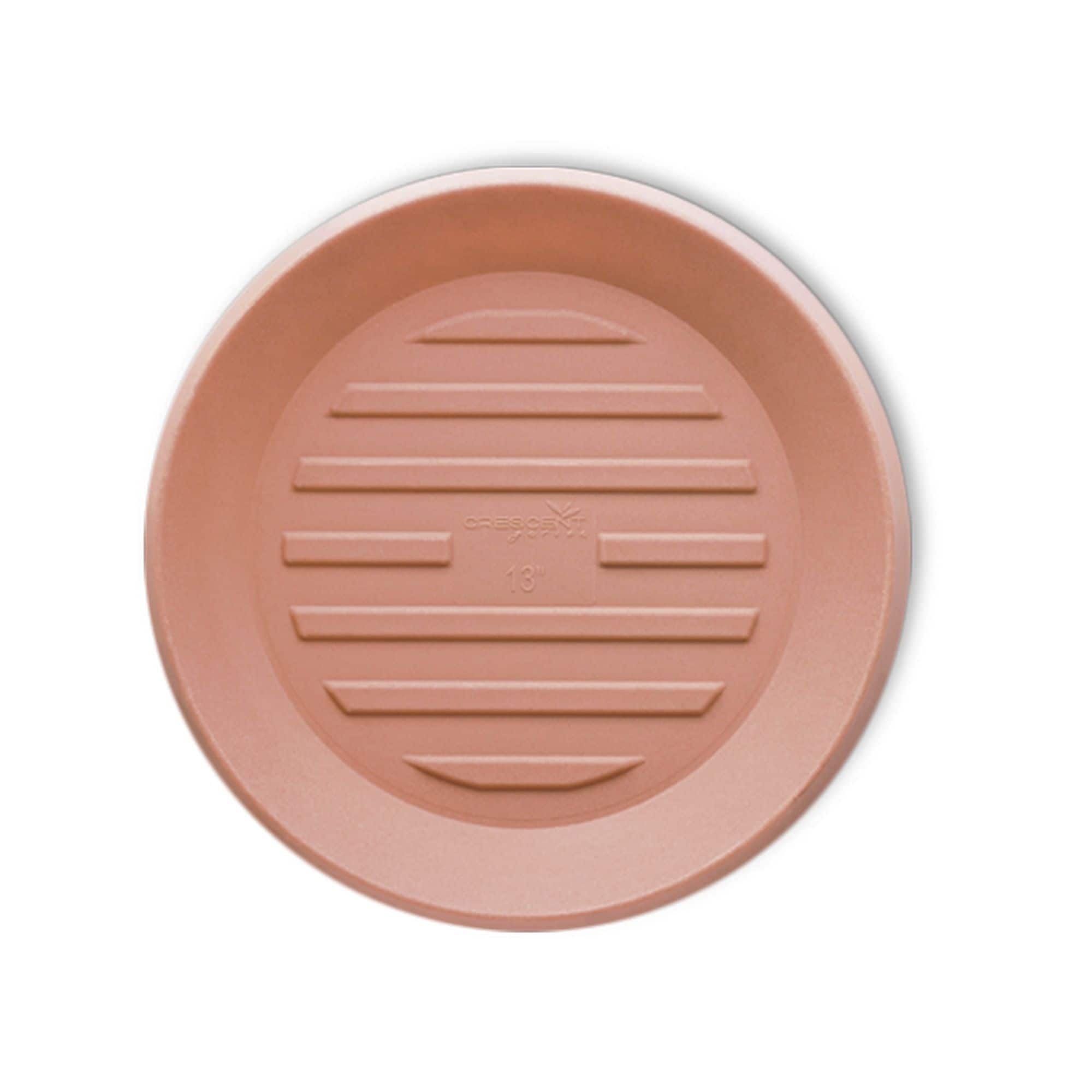 Crescent Garden 645667220868 Universal Round Plastic Plant Saucer - Weathered Terracotta - 11in