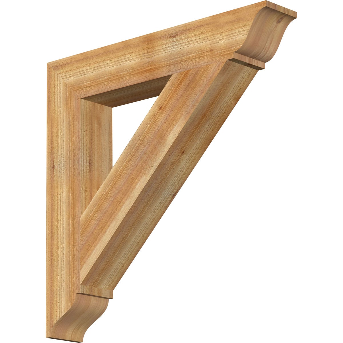 Ekena Millwork BKT06X36X36TRA01RWR Traditional traditional rough sawn 6-in x 36-in x 36-in Western red cedar Brown Wood Standard bracket