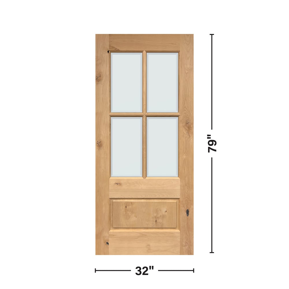Greatview Doors 32-in x 79-in Knotty Alder 3/4 Lite Unfinished Front Door