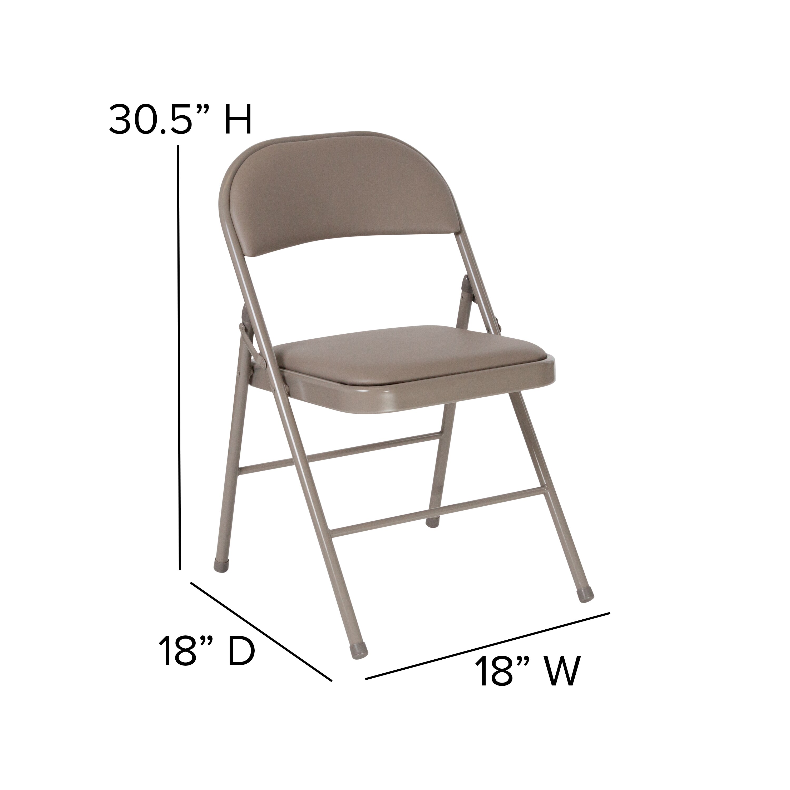 Hercules Series Double Braced Gray Vinyl Metal Folding Chair - 4 Pack
