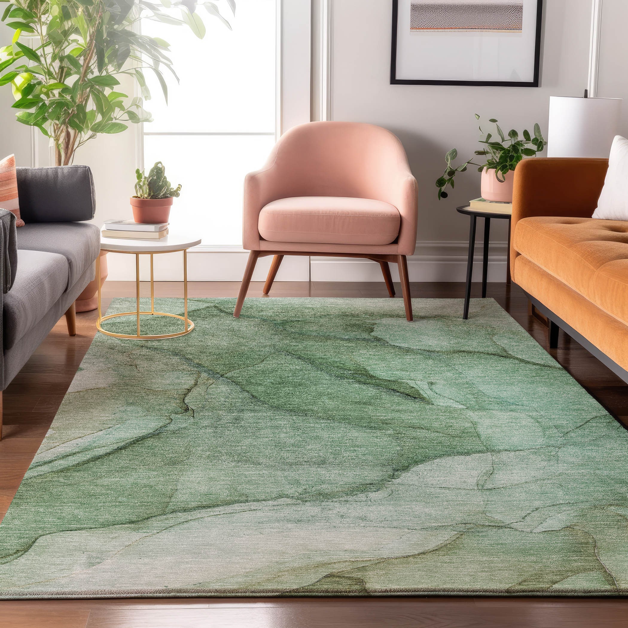 Addison Rugs AMF607GE9X12 Mayfield AMF607GE 9 x 12 (ft) Loomed Polyester Green Rectangular Indoor Geometric Machine washable Area rug