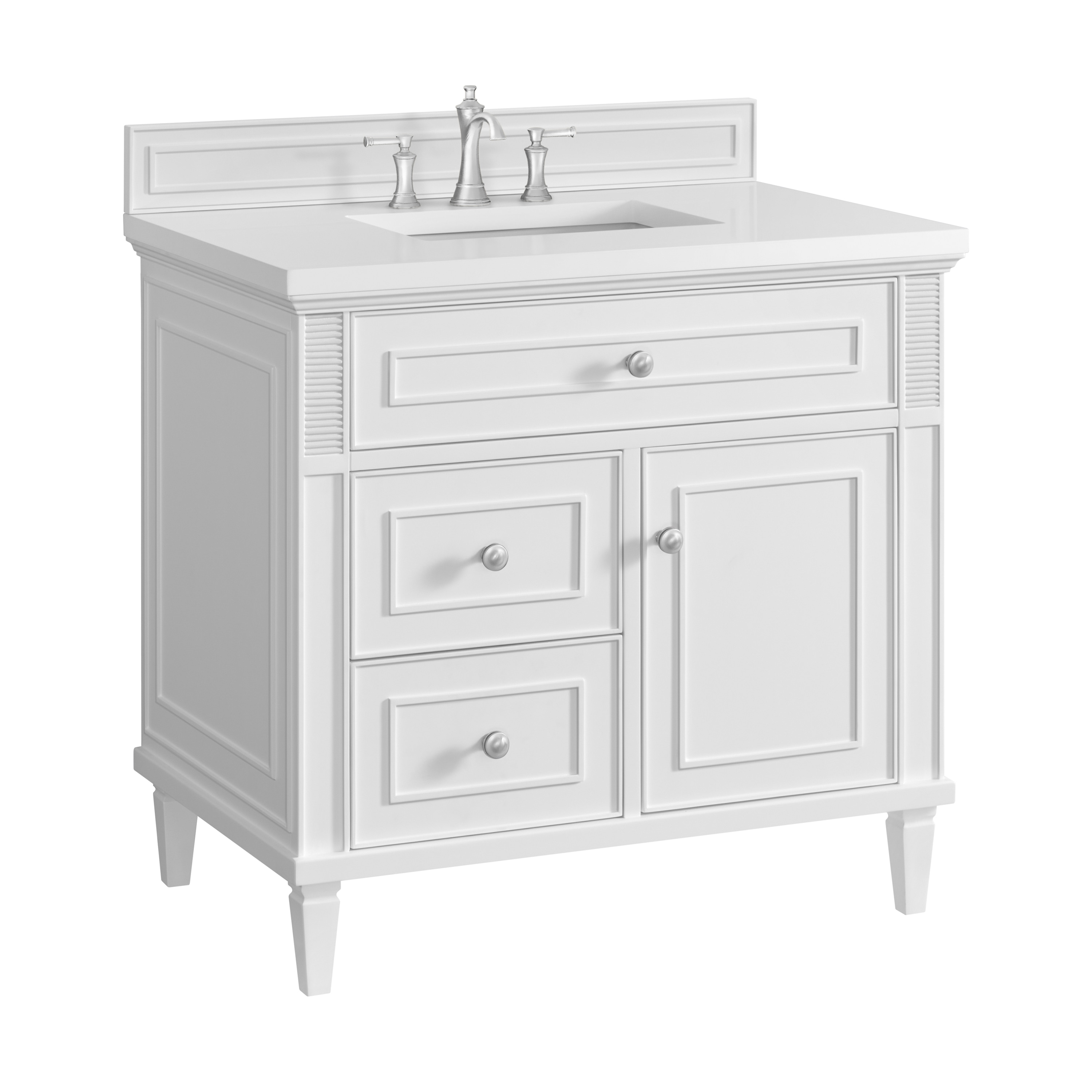 James Martin Vanities Lorelai 36-in Bright White Undermount Single Sink ...