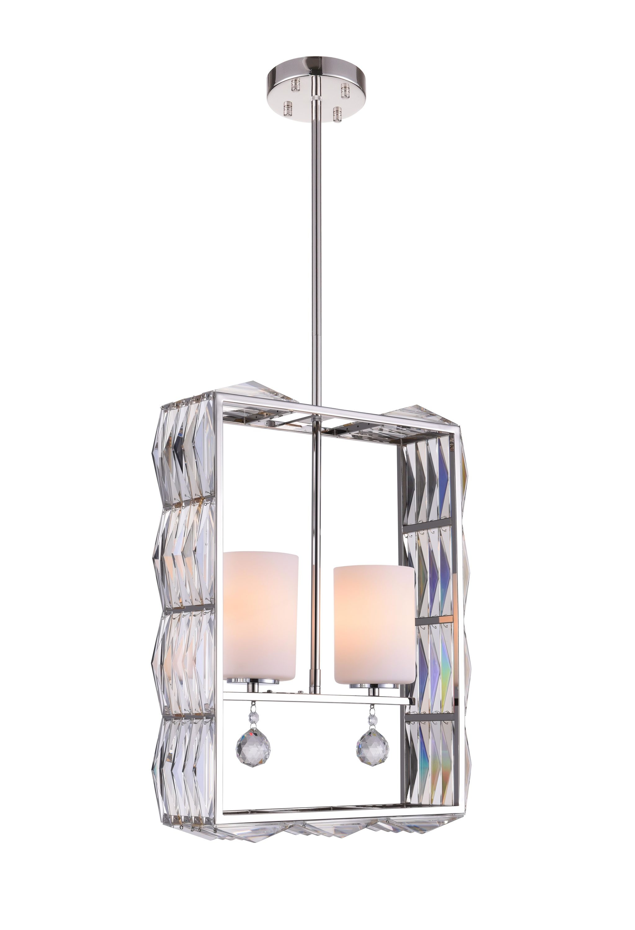 CWI Lighting 5700P16-2-613 Squill 2-Light Polished Nickel Transitional Damp Rated Chandelier