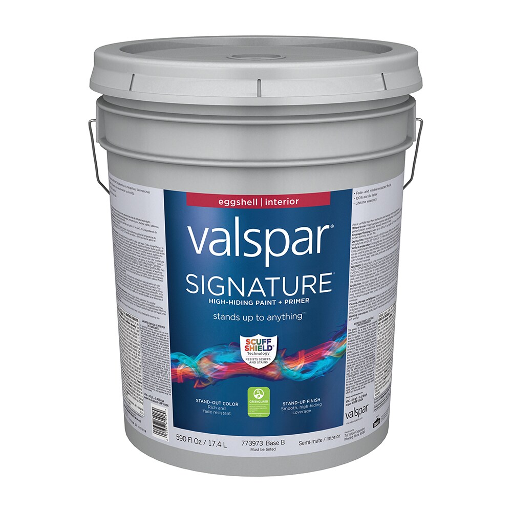 Valspar 007.0773973.008 Signature Eggshell Base B Tintable Latex Interior Paint Paint + Primer ( 5-gallon )