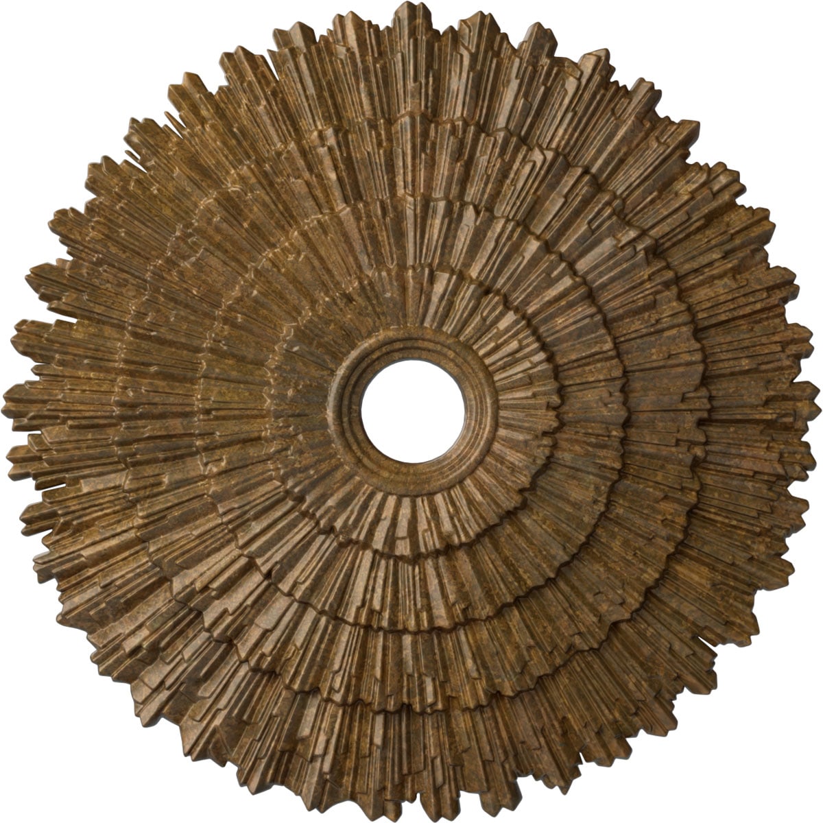 Ekena Millwork CM24ENRZS Eryn 24.75-in W x 24.75-in L Painted Rubbed Bronze Polyurethane Whole Ceiling Medallion