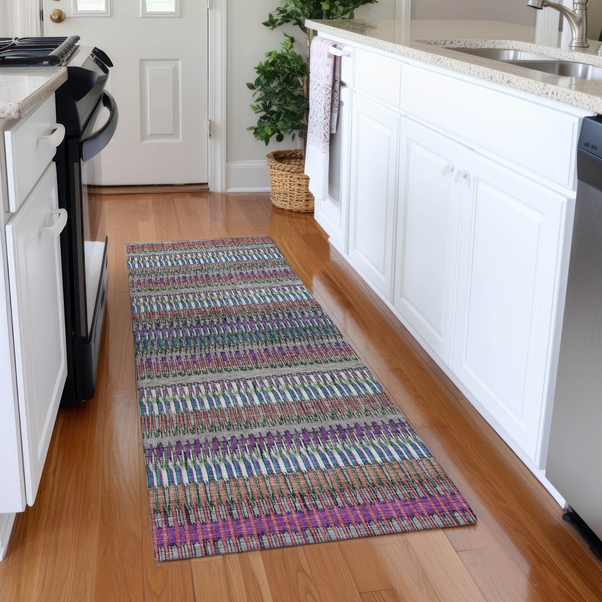 Addison Rugs ACN589TP2X8 Chantille ACN589TP 2 x 7 (ft) Polyester Taupe Rectangular Indoor/Outdoor Geometric Moroccan Machine washable Runner rug