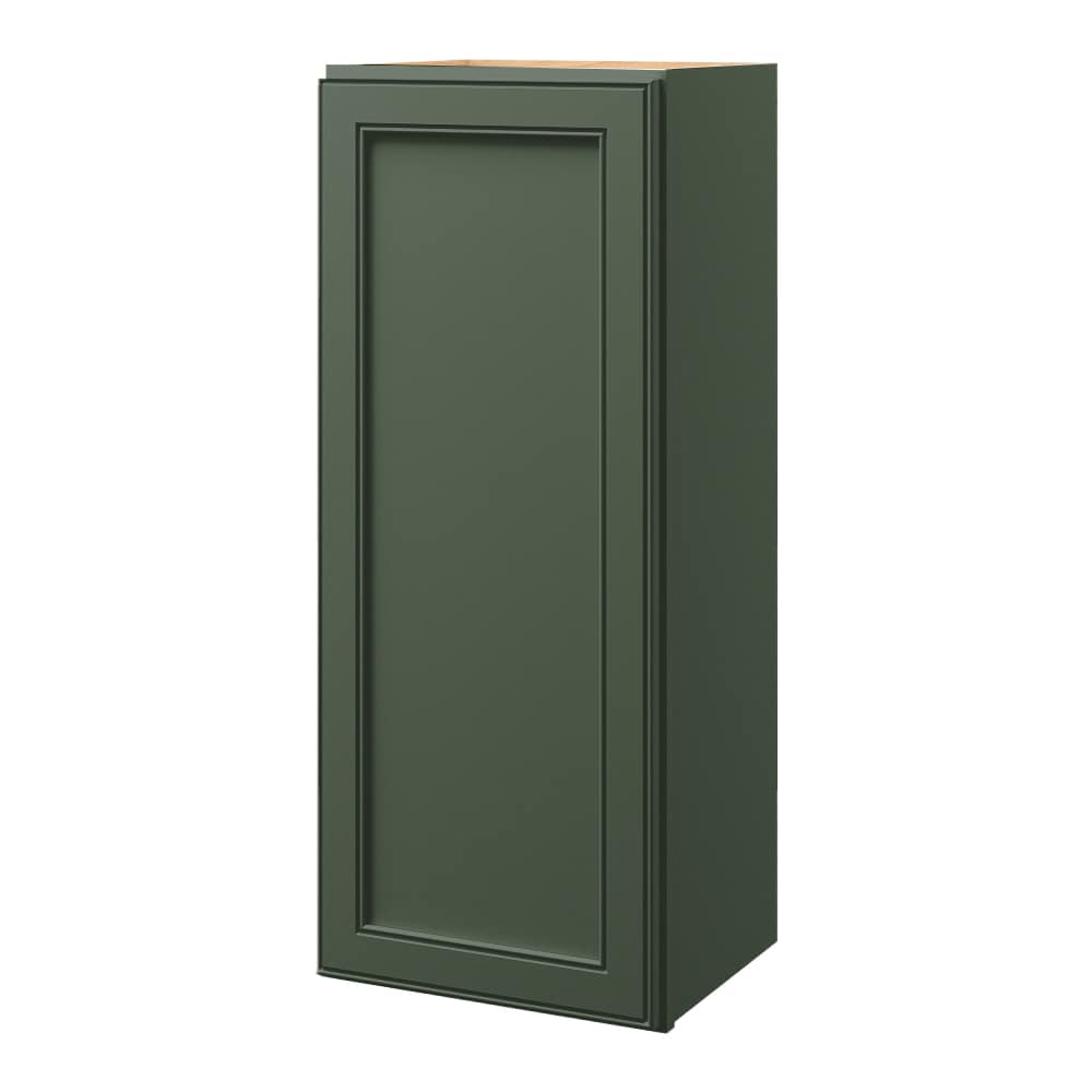 Heathrow 15-in W x 36.125-in H x 12-in D Sage Wall Fully Assembled Cabinet (Recessed Panel Square Door Style) in Green | - allen + roth 155HR