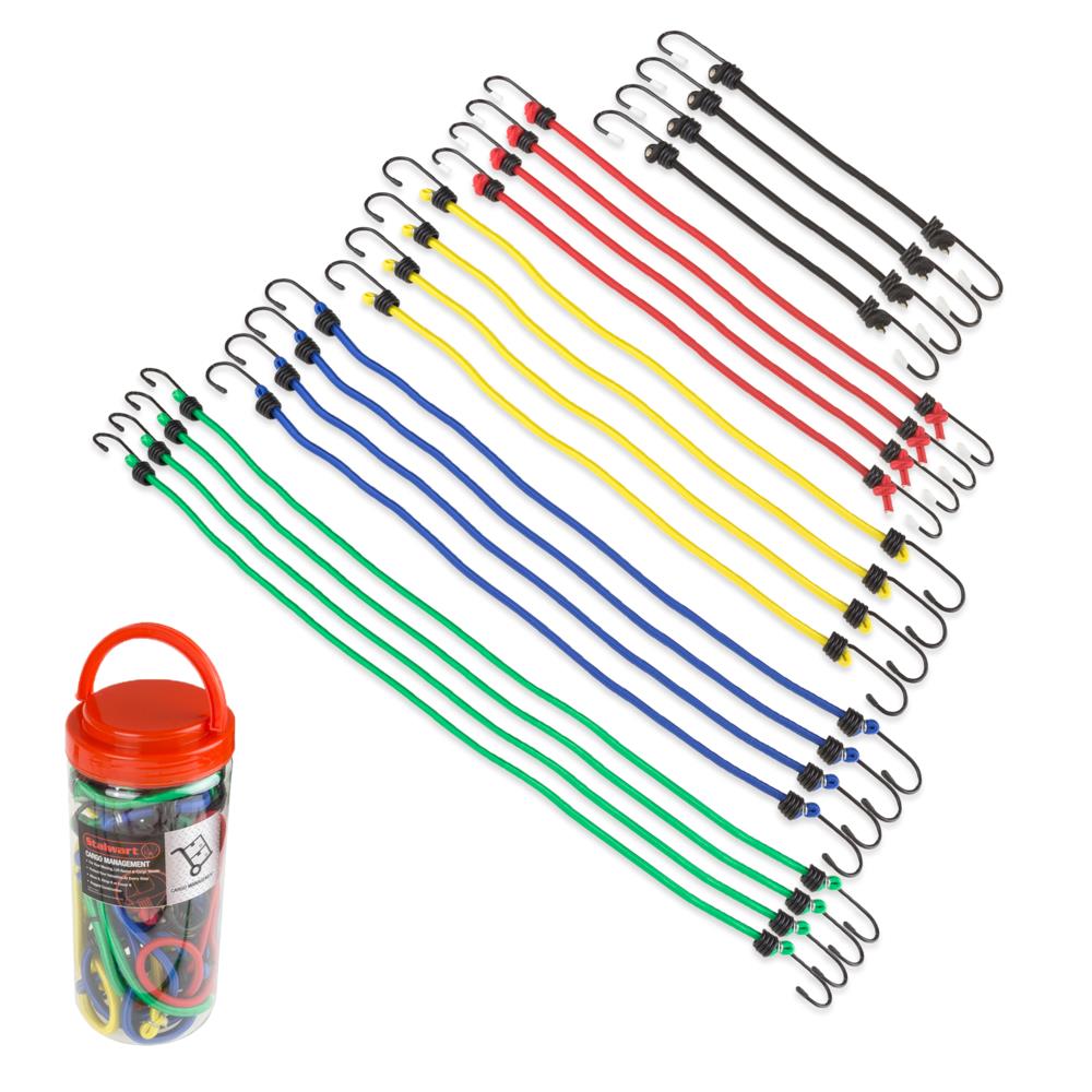 Any One Color 10pc 59" Long Heavy Duty Bungee Cords w/ Hooks 