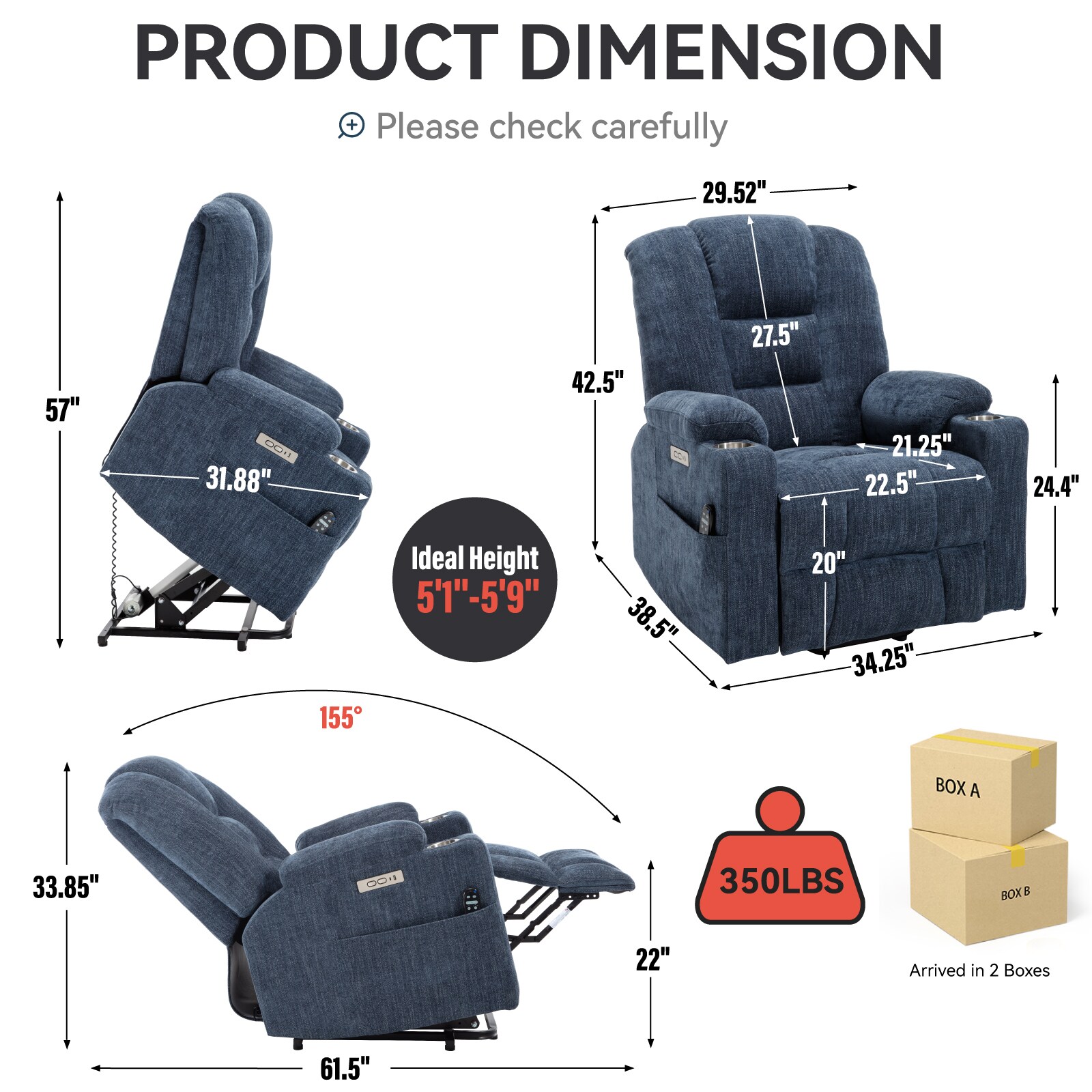 Mondawe WFMD-L001C-51-BLUE recliners - View #8