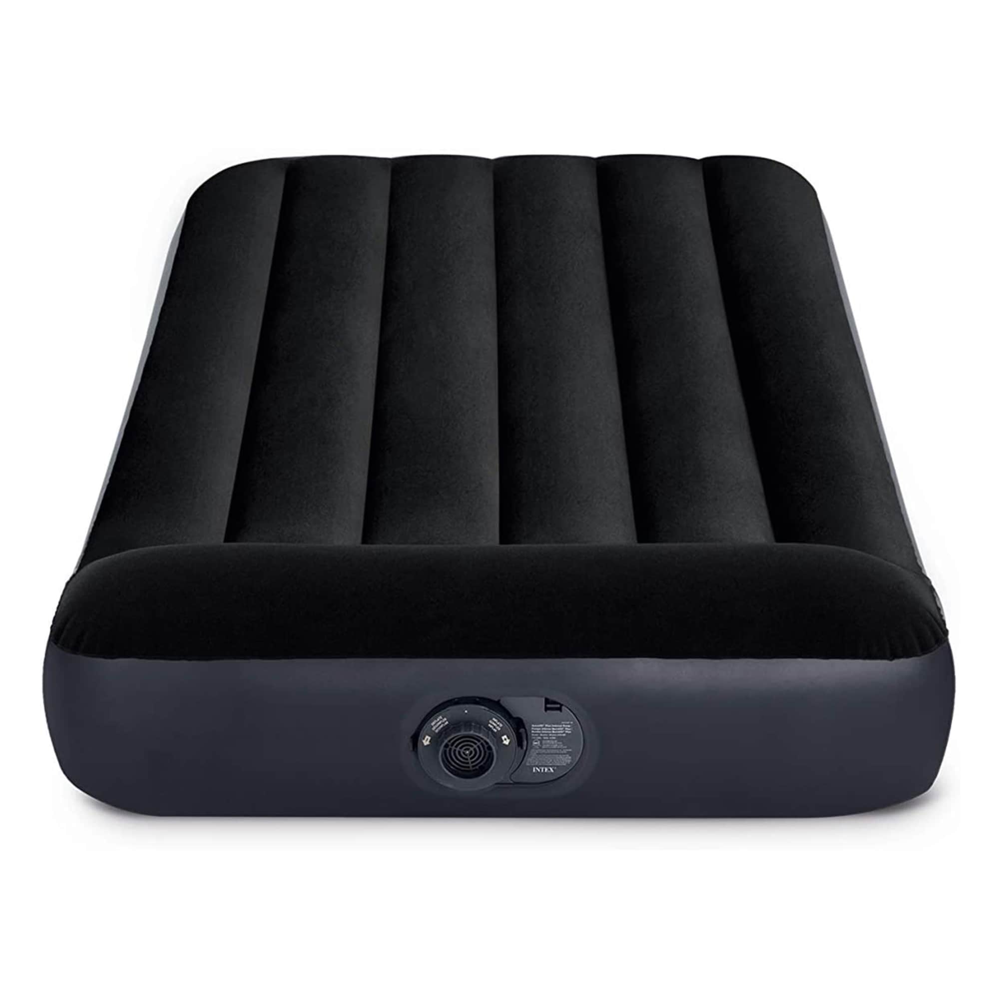 Intex Twin Blue Raised Air Mattress with Built-In Pump
