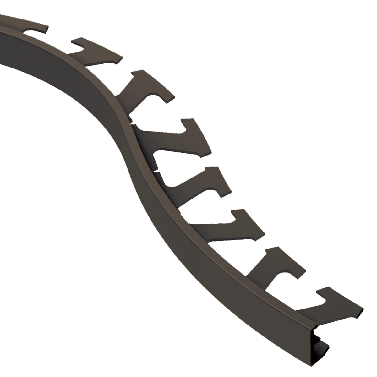 Schluter Systems R/A125SB Schiene-Radius 0.5-in W x 98.5-in L Black Brown Color-Coated Aluminum Aluminum L-angle Tile Edge Trim