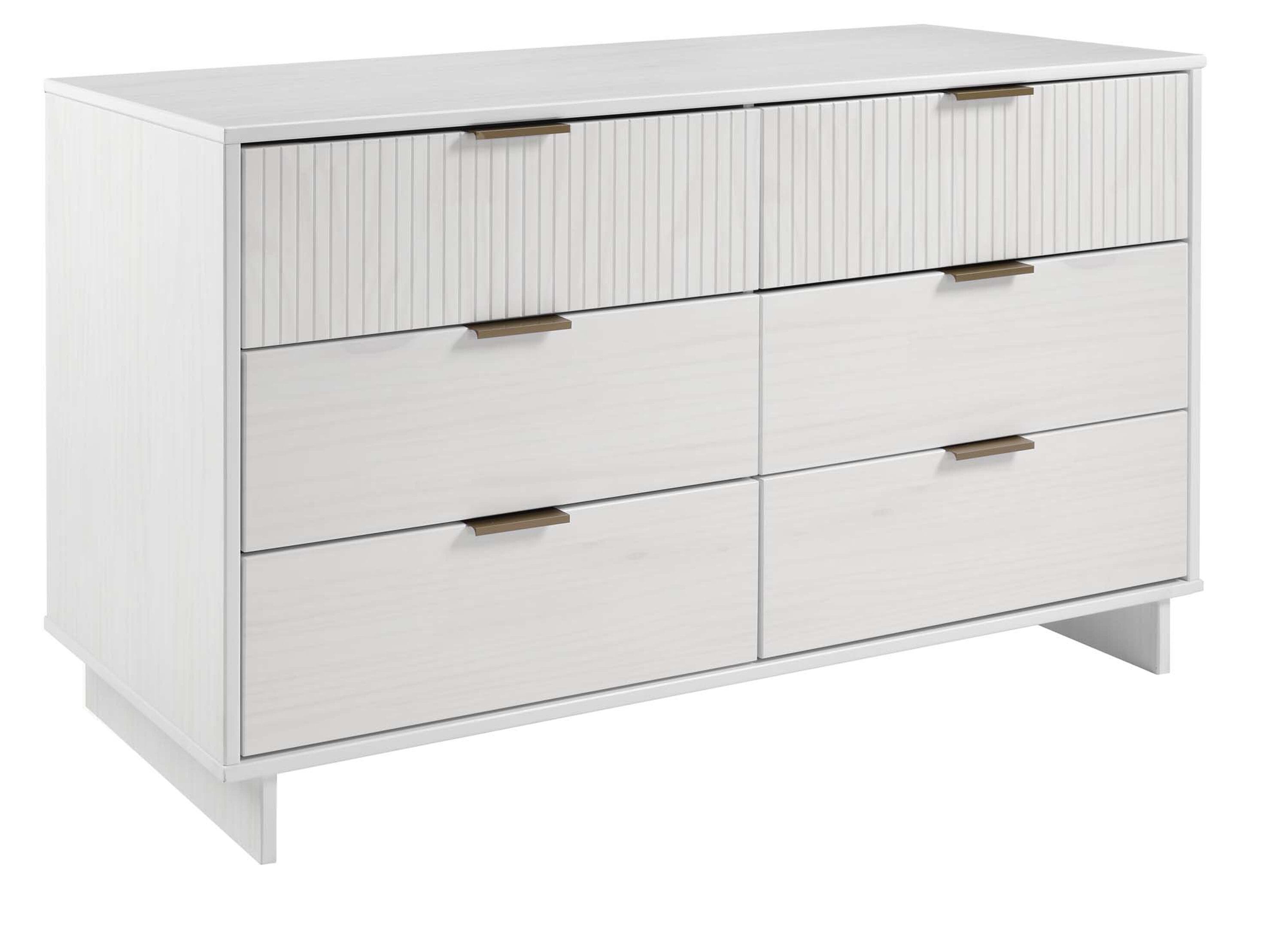 Granville White Double Wide Dresser with Soft Close Drawers