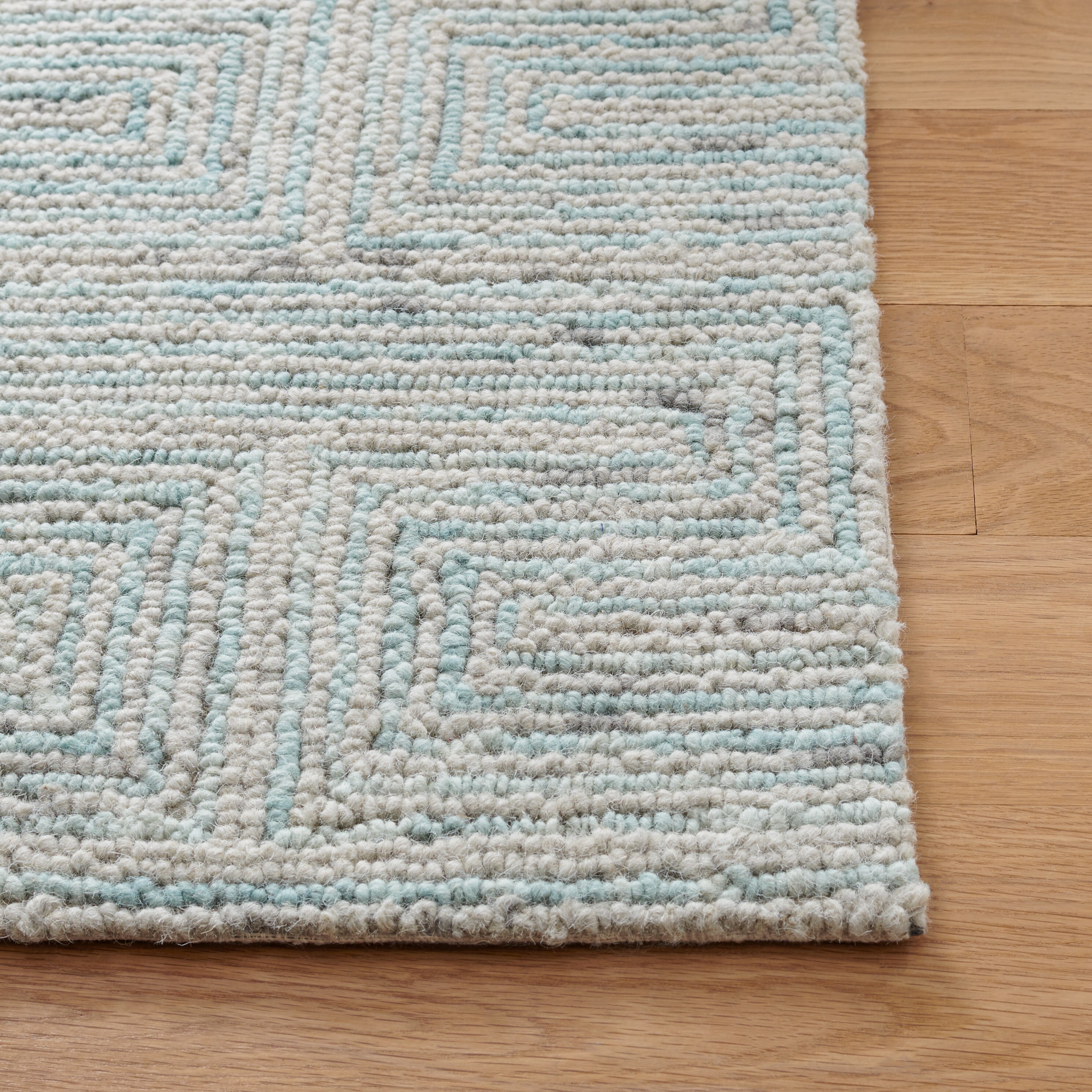Gray Hand-Tufted Wool Square Area Rug, 6' x 6'