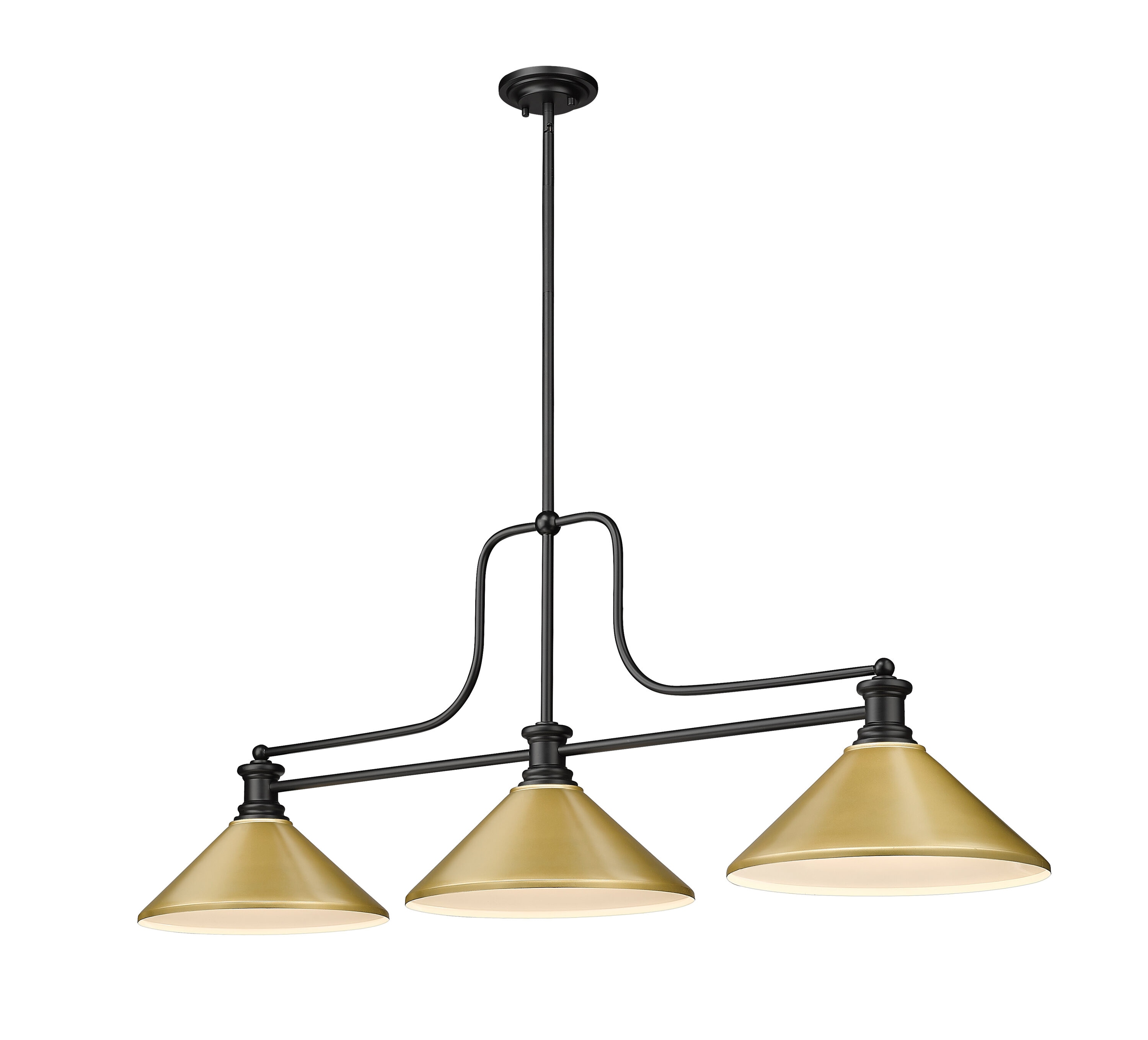 Z-Lite 725-3MB-MSG Melange Matte Black Halogen Medium base (E-26) Pool Table Lighting