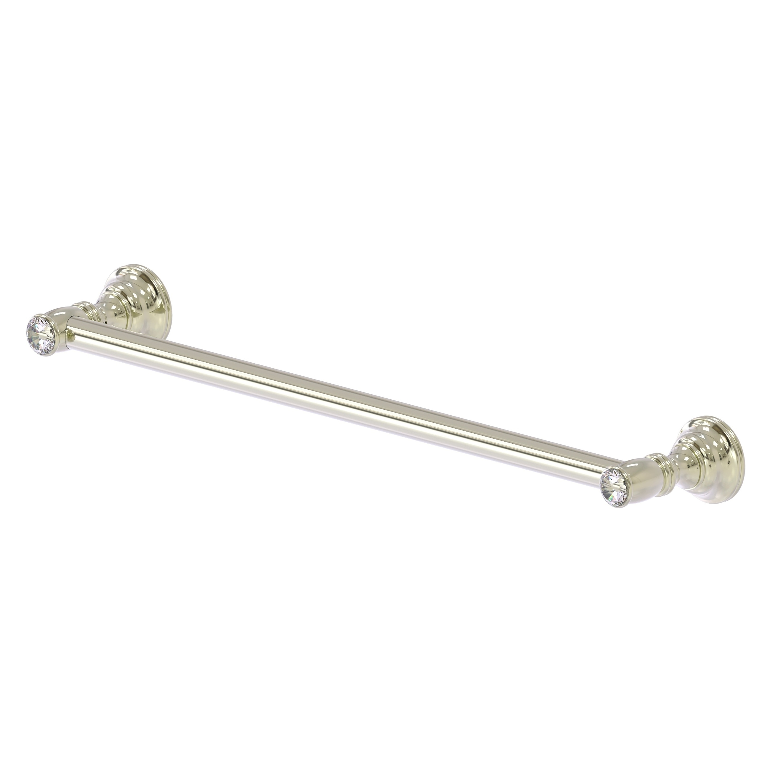 Allied Brass CC-41-18-PNI Carolina Crystal 18-in Polished Nickel Wall mount Single Towel Bar