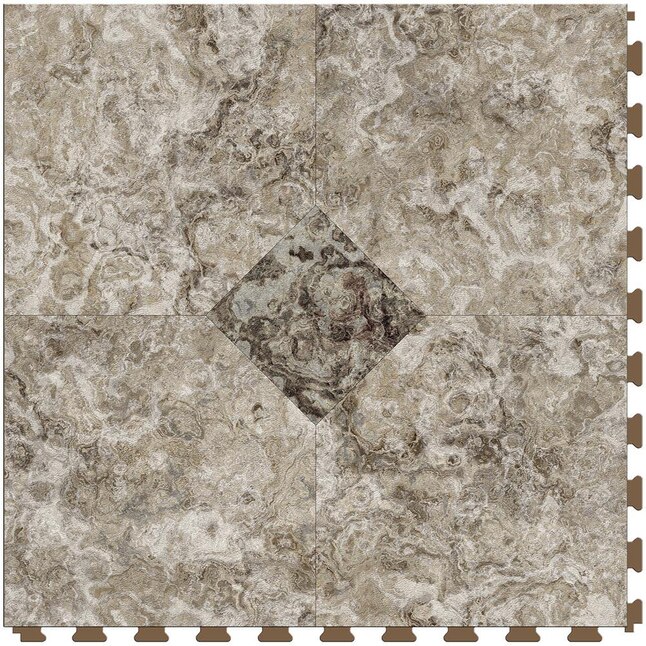 Perfection Floor Tile Breccia Collection Breccia Crema Primo/Satin 20-in x 20-in Water Resistant Interlocking Luxury Flooring (16.7-sq ft) Perfection Floor Tile Breccia Collection Breccia Crema Primo/Satin 20-in x 20-in Water Resistant Interlocking Luxury Flooring (16.7-sq ft)