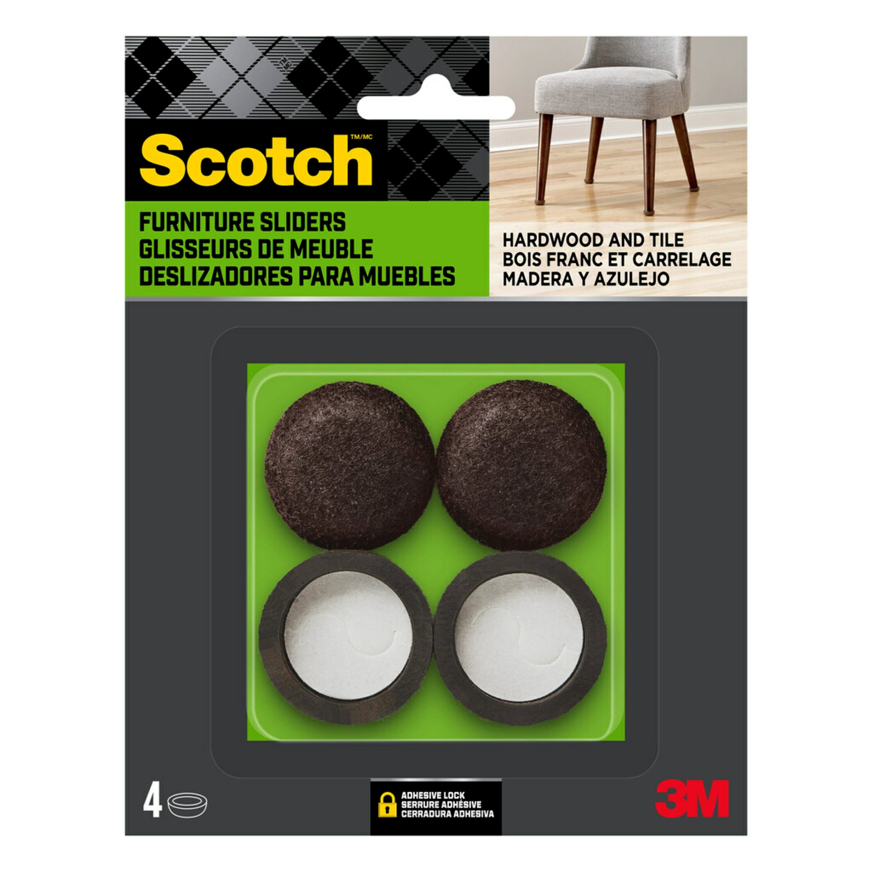 Scotch 4-Pack 1-1/4-in Brown Round Felt Pad Cups in the Felt Pads  department at
