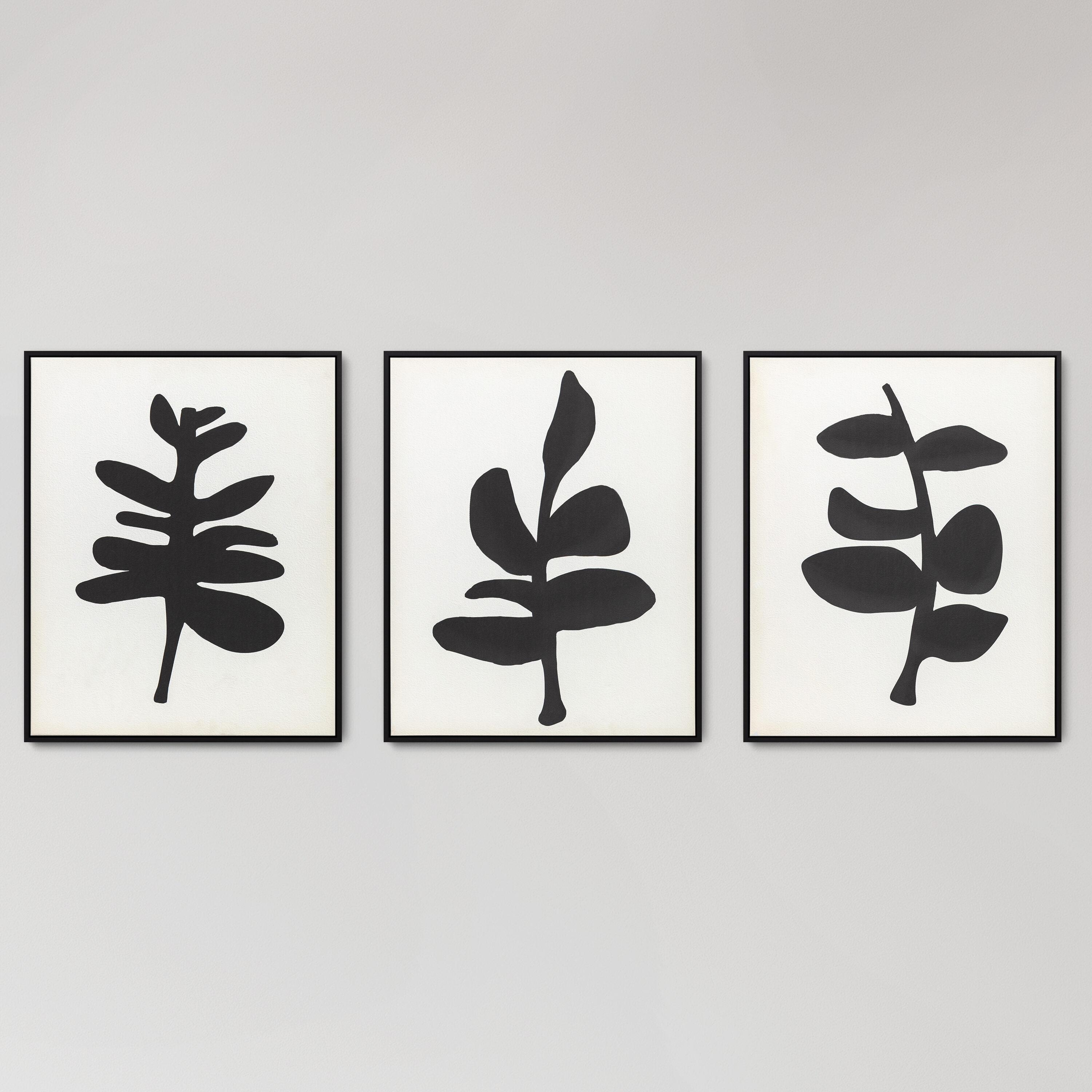 Tyler & Finn T3-WW-2106 (Set of 3) 16x20 Abstract Floral Parchment Textured Framed Canvas Set Multiple colors/finishes Plastic Framed 60-in H x 16-in W Botanical Canvas Painting
