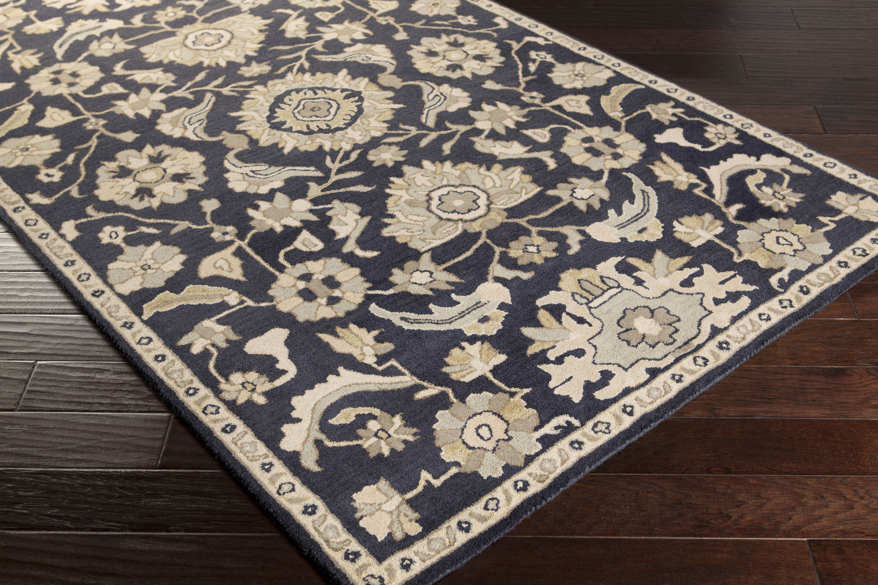 Surya Caesar Ink Beige Sea Foam Wool Square Area Rug - 8x8