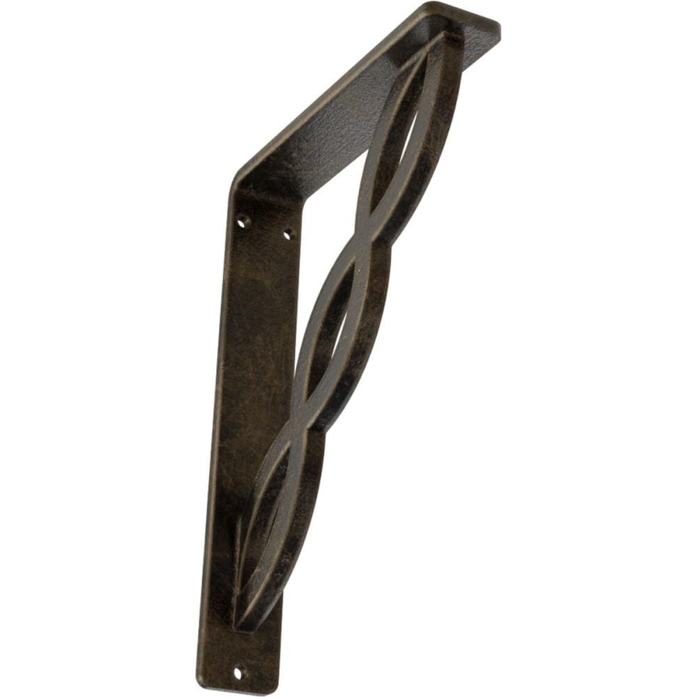 Ekena Millwork BKTM01X05X08SLOAPG Loera 5.5-in x 1.5-in x 8-in Antique gold Wrought iron Mounting bracket