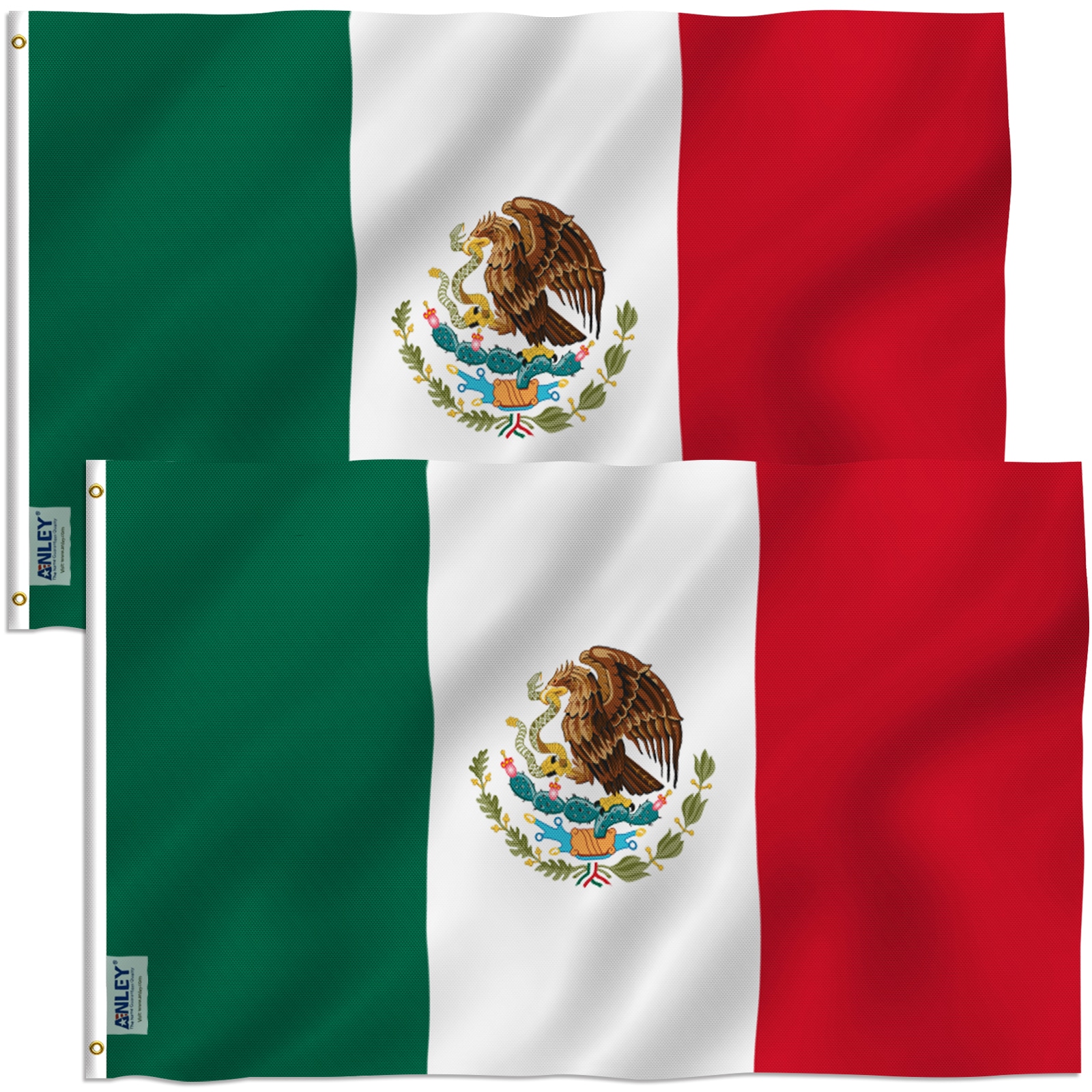 Anley Mexico Flag 2-Pack 5-ft W x 3-ft H International Flag in the