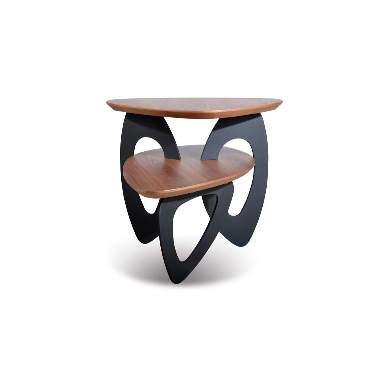 HomeRoots 282753 Valerie 19-in W x 19-in H Walnut Wood Veneer Modern End Table Assembly Required