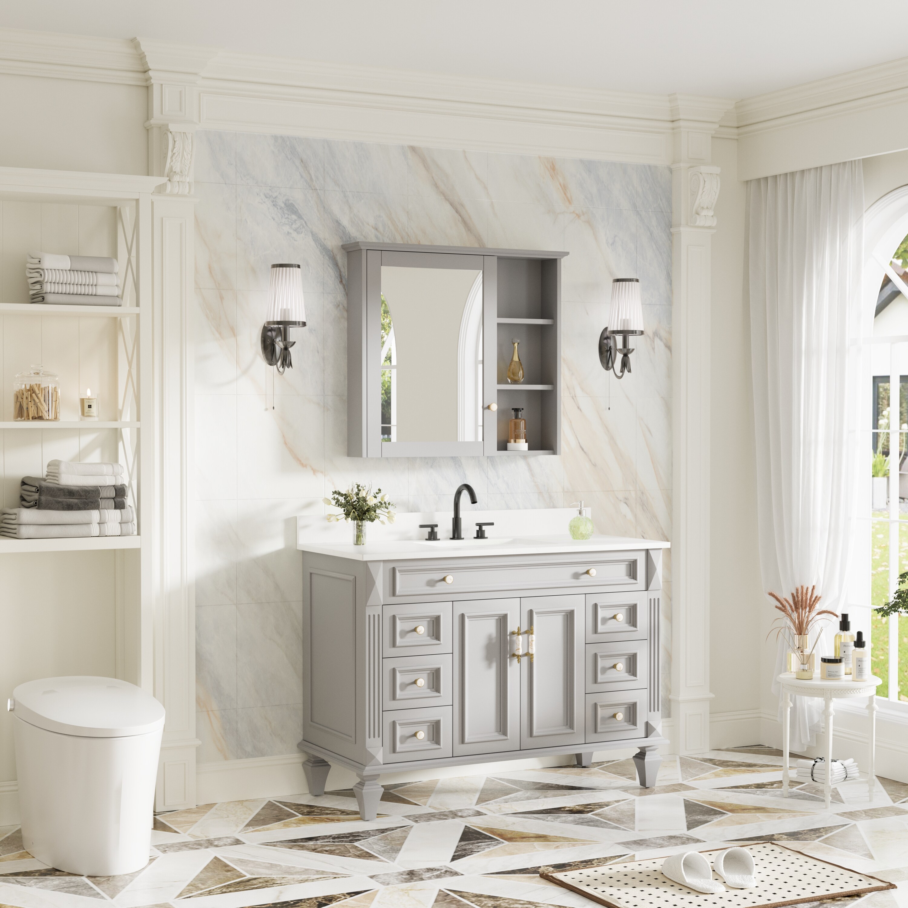 Forclover MF03ZC-WD34TG Bathroom-Medicine-Cabinets - View #12