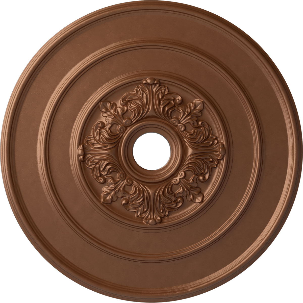 Ekena Millwork CM26TAPOS Traditional with Acanthus Leaves 26-in W x 26-in L Painted Polished Copper Polyurethane Whole Ceiling Medallion
