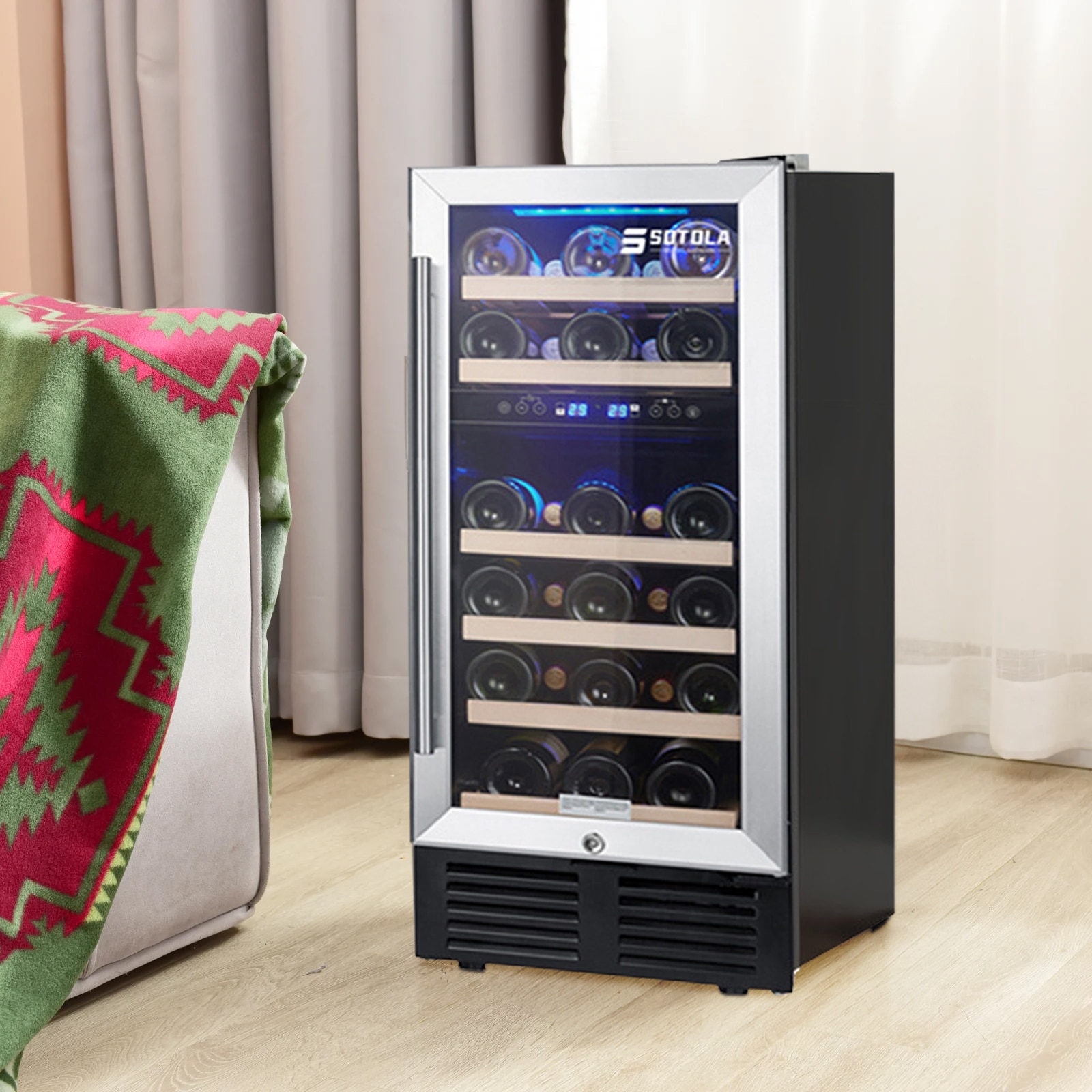 SOTOLA 23.4'' and Can Dual Zone Freestanding Wine & Beverage