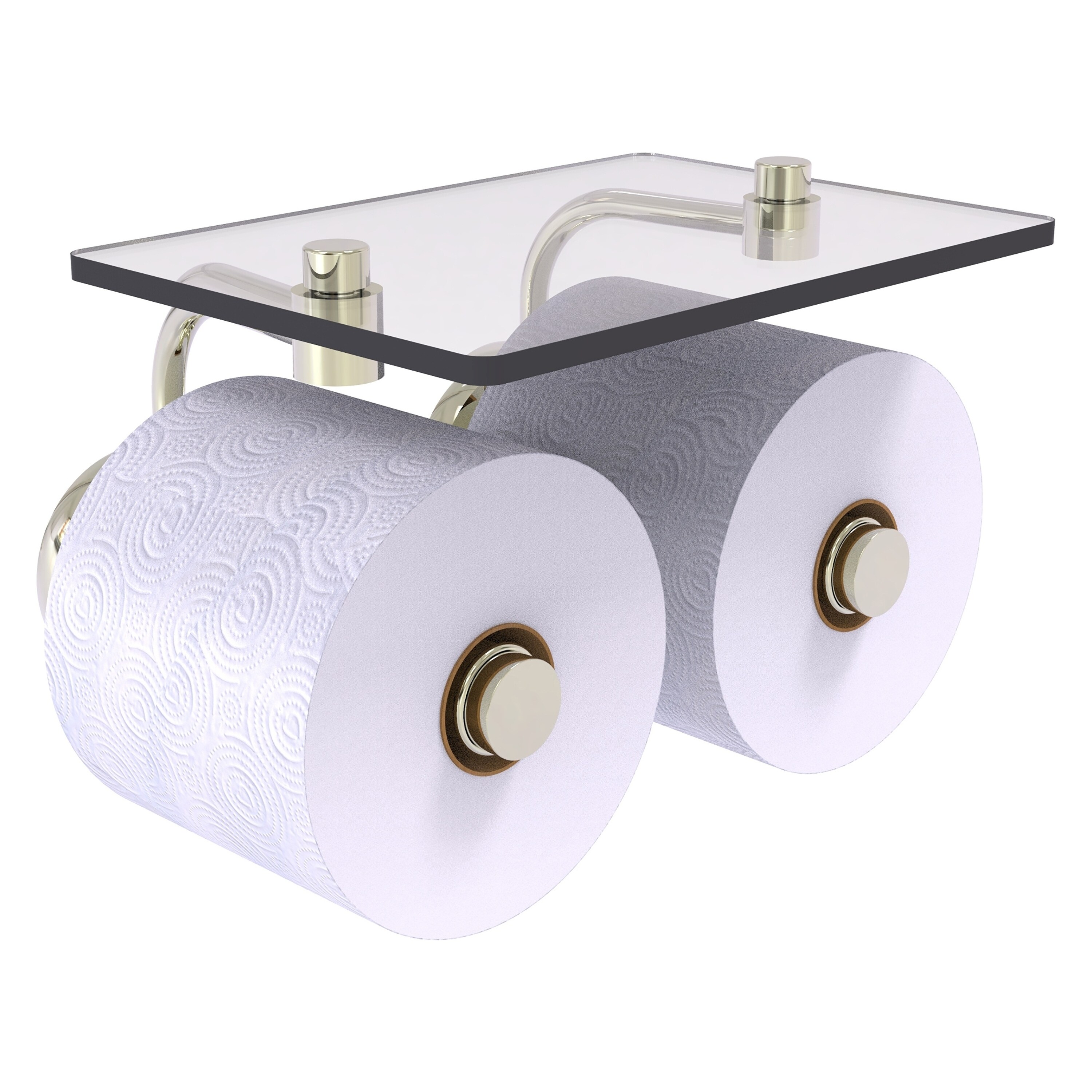 Allied Brass P1000-24-2S-PNI Prestige Skyline Polished Nickel Wall mount Double post Toilet Paper Holder 2 -Rolls