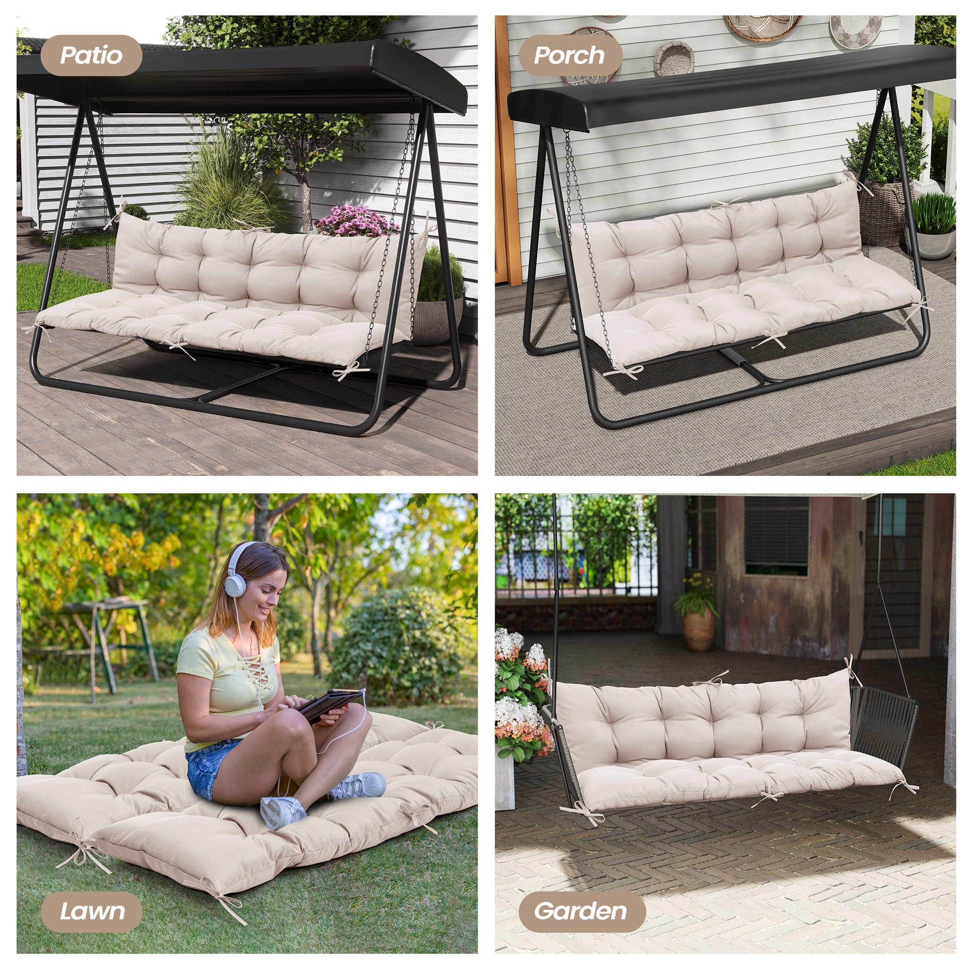 CloudFly CL-CU011BEI-1 Patio-Furniture-Cushions - View #5