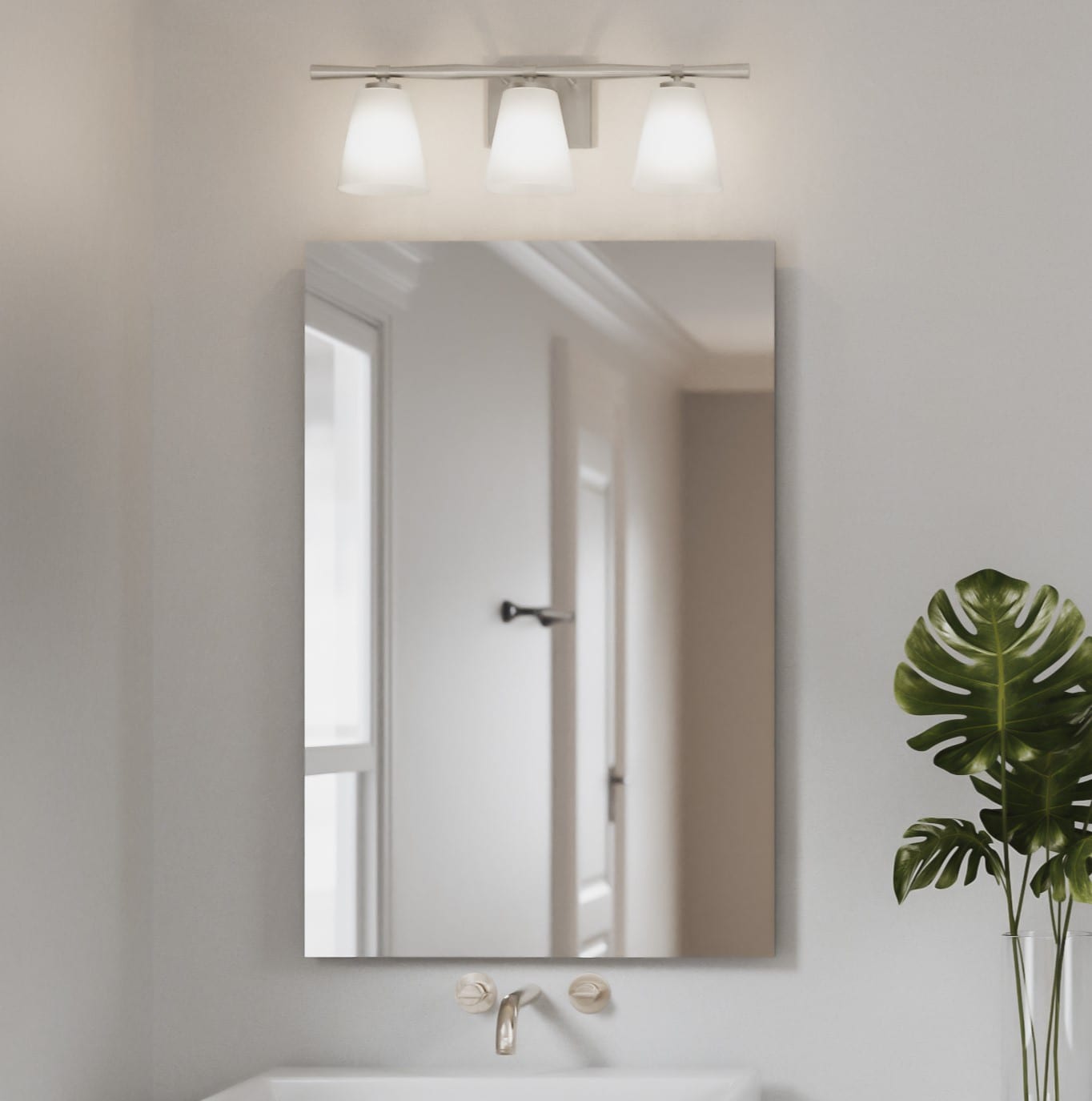 Quoizel BID8623BN Brindley 23.5-in 3 -Light Brushed Nickel Transitional Vanity light